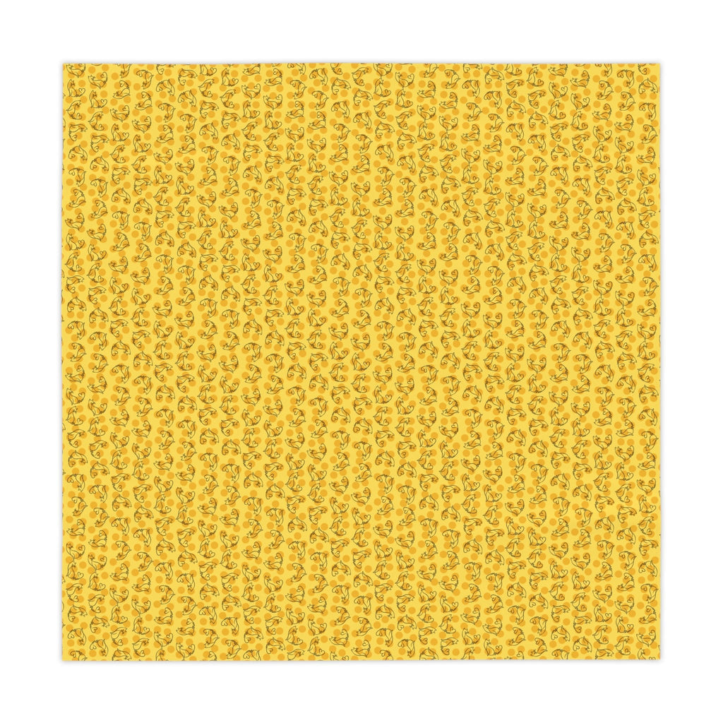 Golden Purr Cat Tablecloth – Minimalist Line Art Polka Dot Design (55" × 55") - Decor, Home, Tablecloths & Runners - EpiAl's Shop