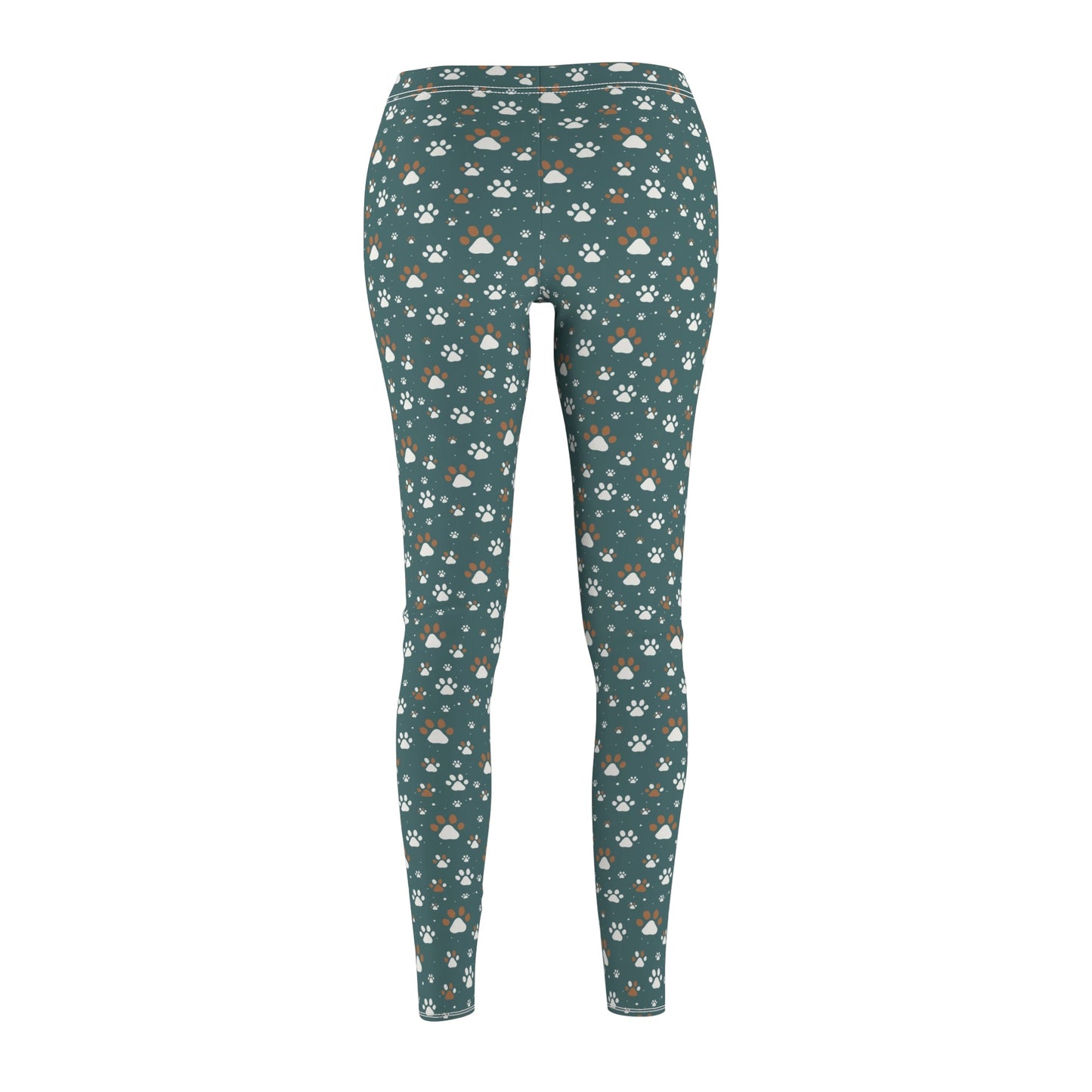 Green Colorful Paws Women's Cut & Sew Casual Leggings - All Over Prints - Epileptic Al’s Shop