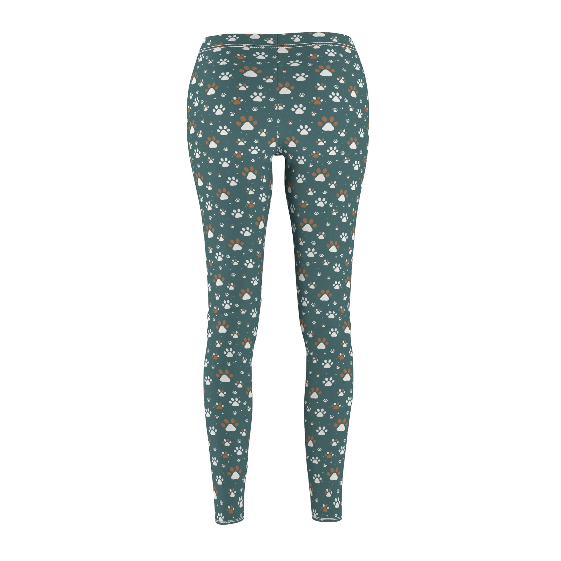 Green Colorful Paws Women's Cut & Sew Casual Leggings - All Over Prints - Epileptic Al’s Shop