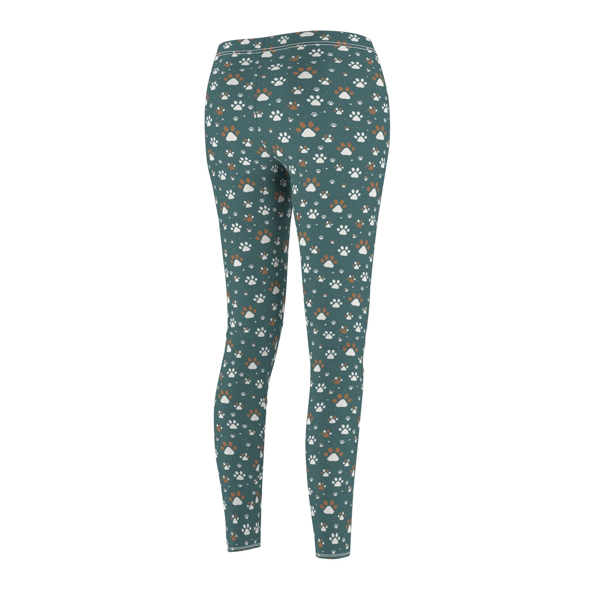 Green Colorful Paws Women's Cut & Sew Casual Leggings - All Over Prints - Epileptic Al’s Shop