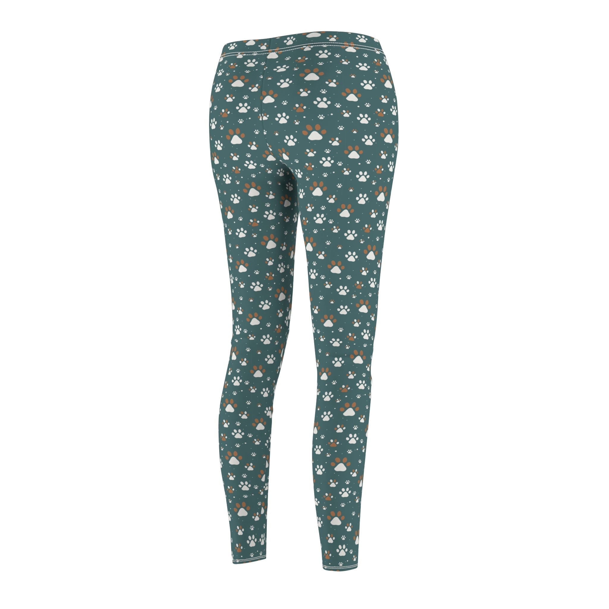 Green Colorful Paws Women's Cut & Sew Casual Leggings - EpiAl's Shop
