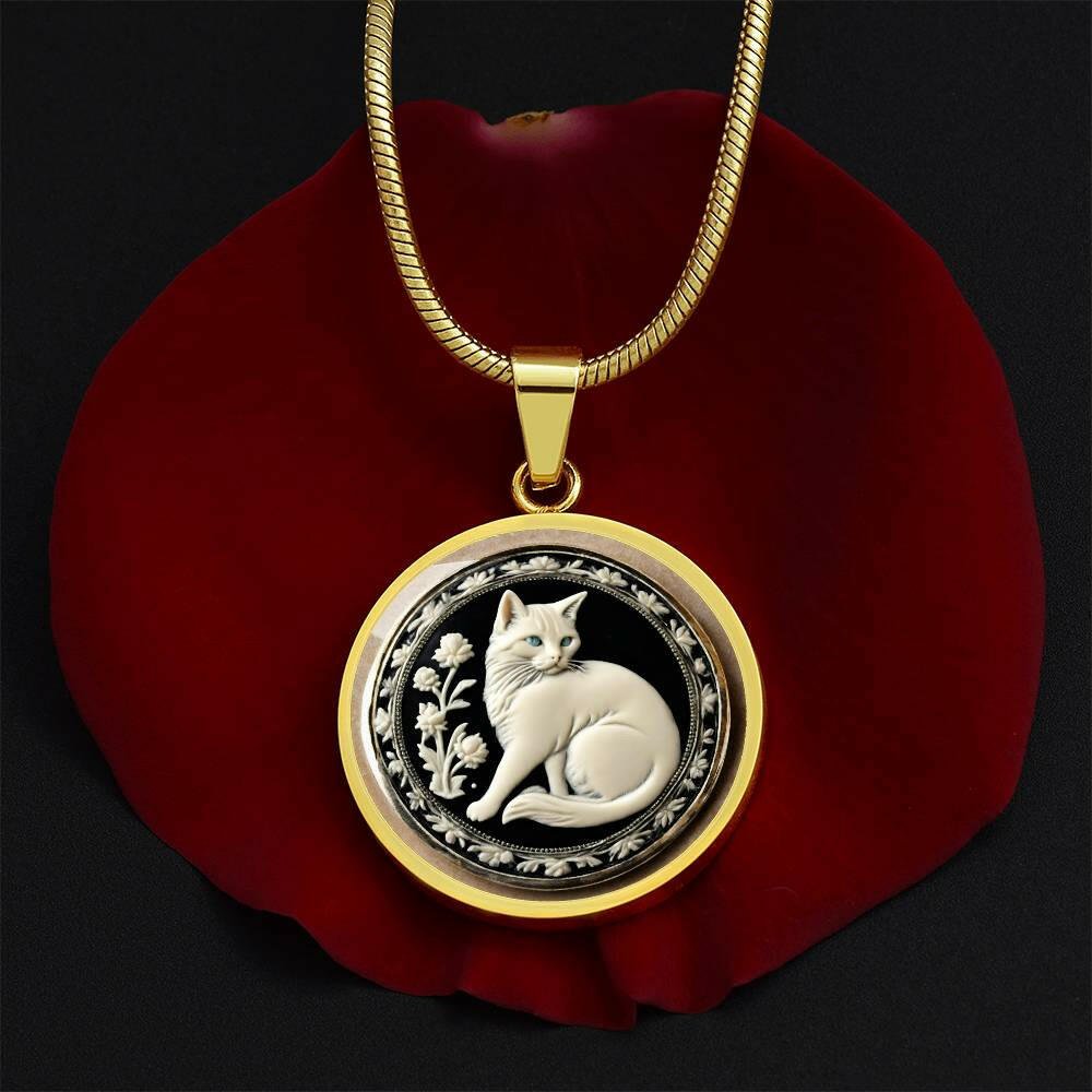 Green Eyed Cat Cameo Necklace - Jewelry - Epileptic Al’s Shop