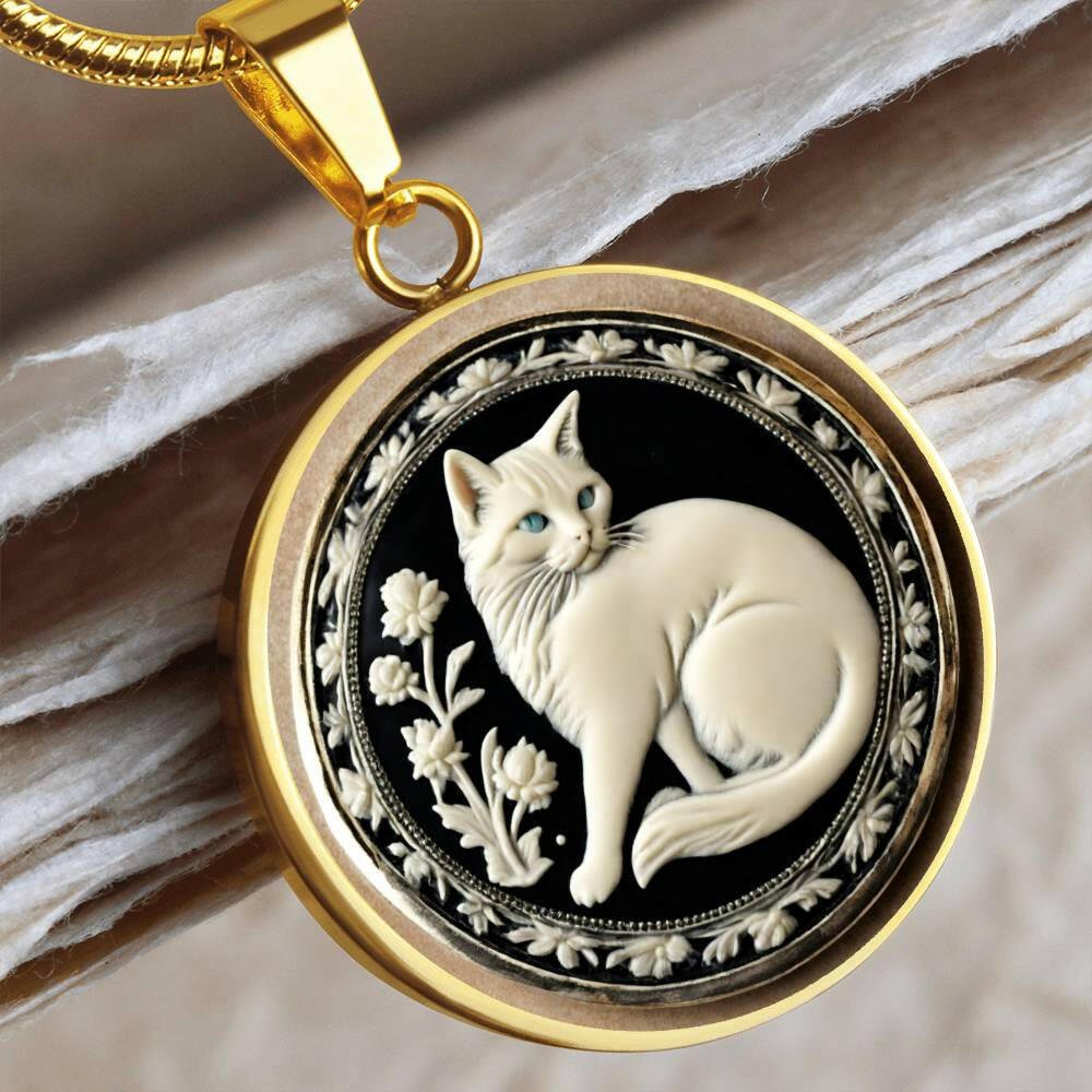 Green Eyed Cat Cameo Necklace - EpiAl's Shop