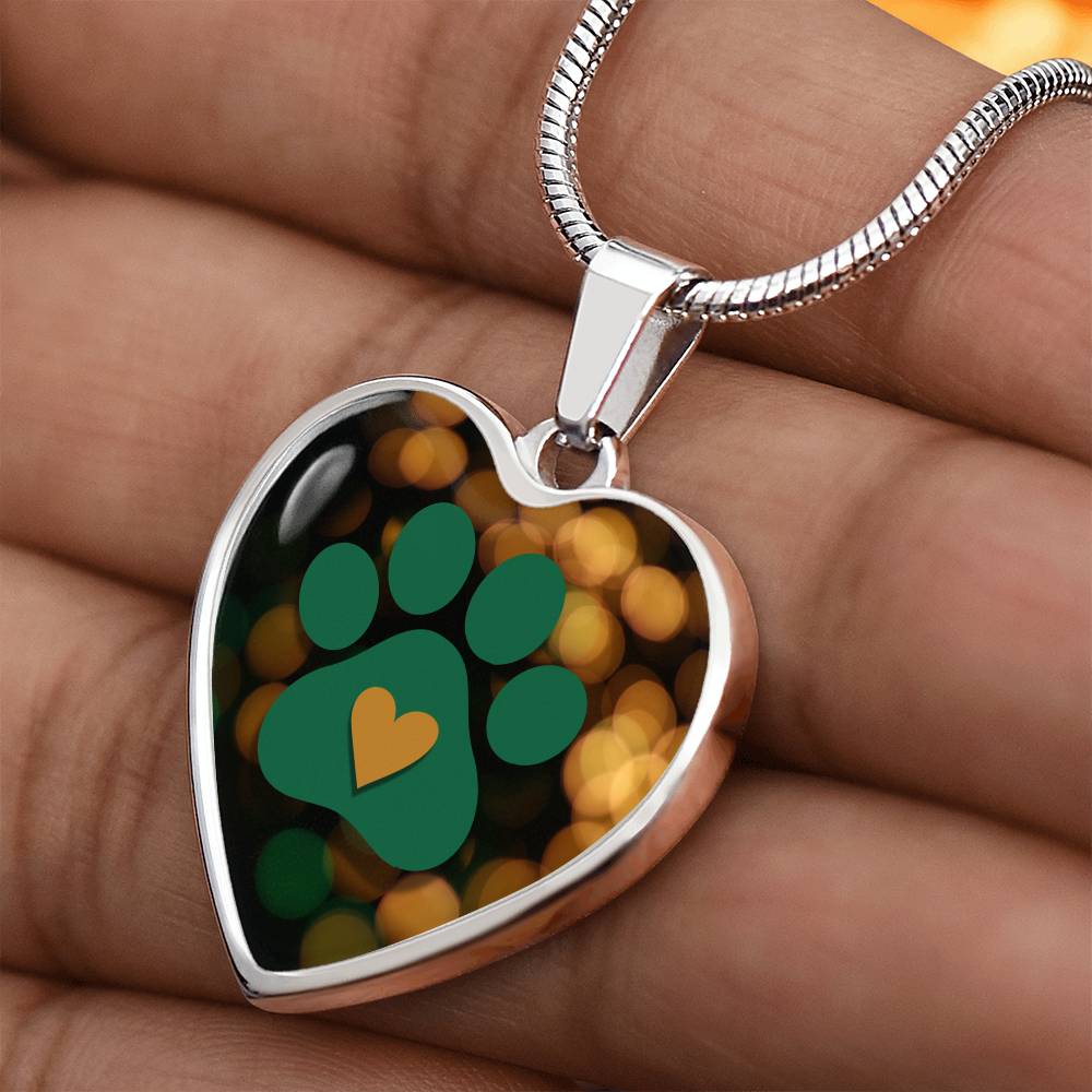 Green & Gold Paw Necklace - Jewelry - Epileptic Al’s Shop