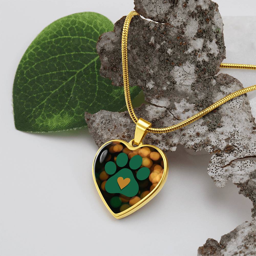 Green & Gold Paw Necklace - Jewelry - Epileptic Al’s Shop