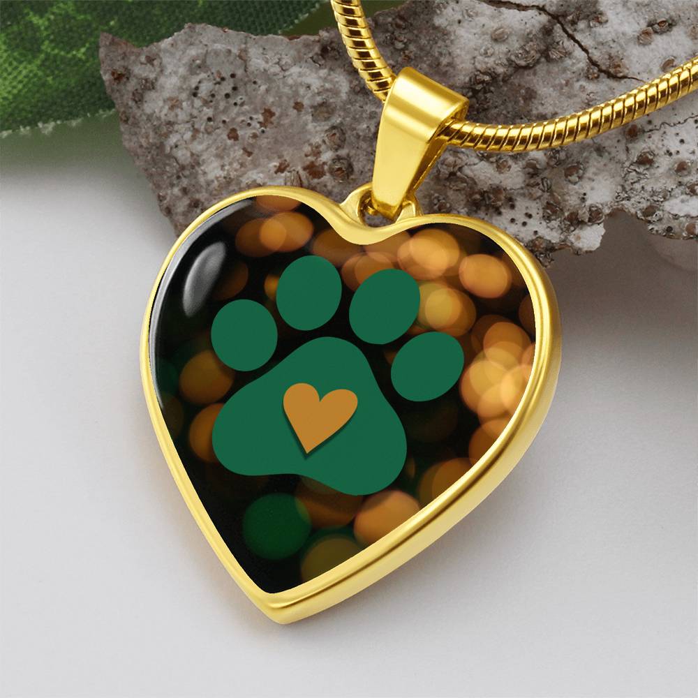 Green & Gold Paw Necklace - Jewelry - Epileptic Al’s Shop
