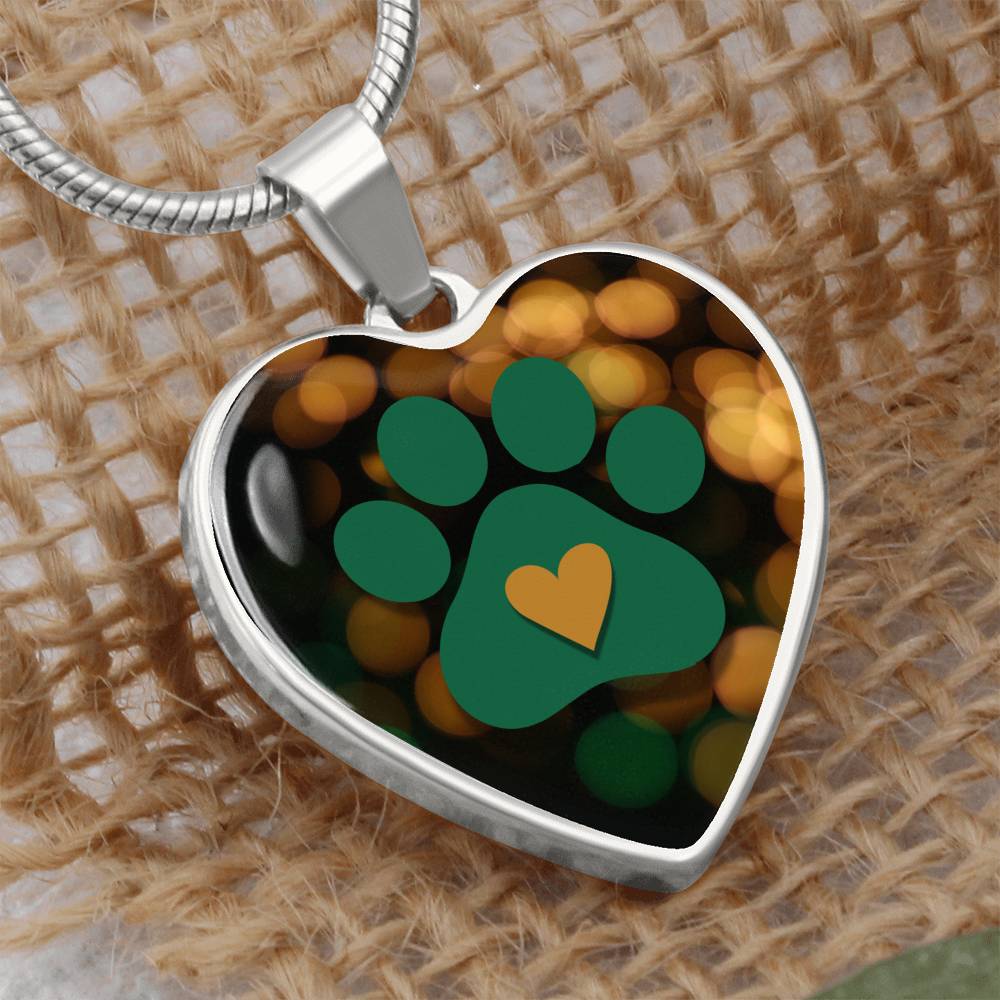 Green & Gold Paw Necklace - Jewelry - Epileptic Al’s Shop