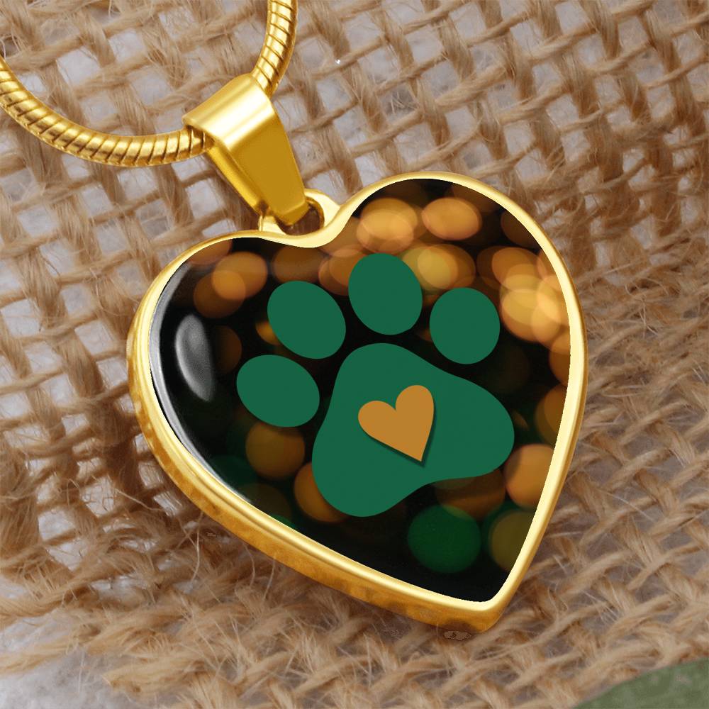 Green & Gold Paw Necklace - Jewelry - Epileptic Al’s Shop