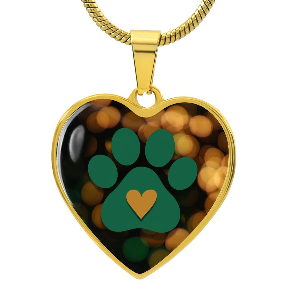 Green & Gold Paw Necklace - Jewelry - Epileptic Al’s Shop