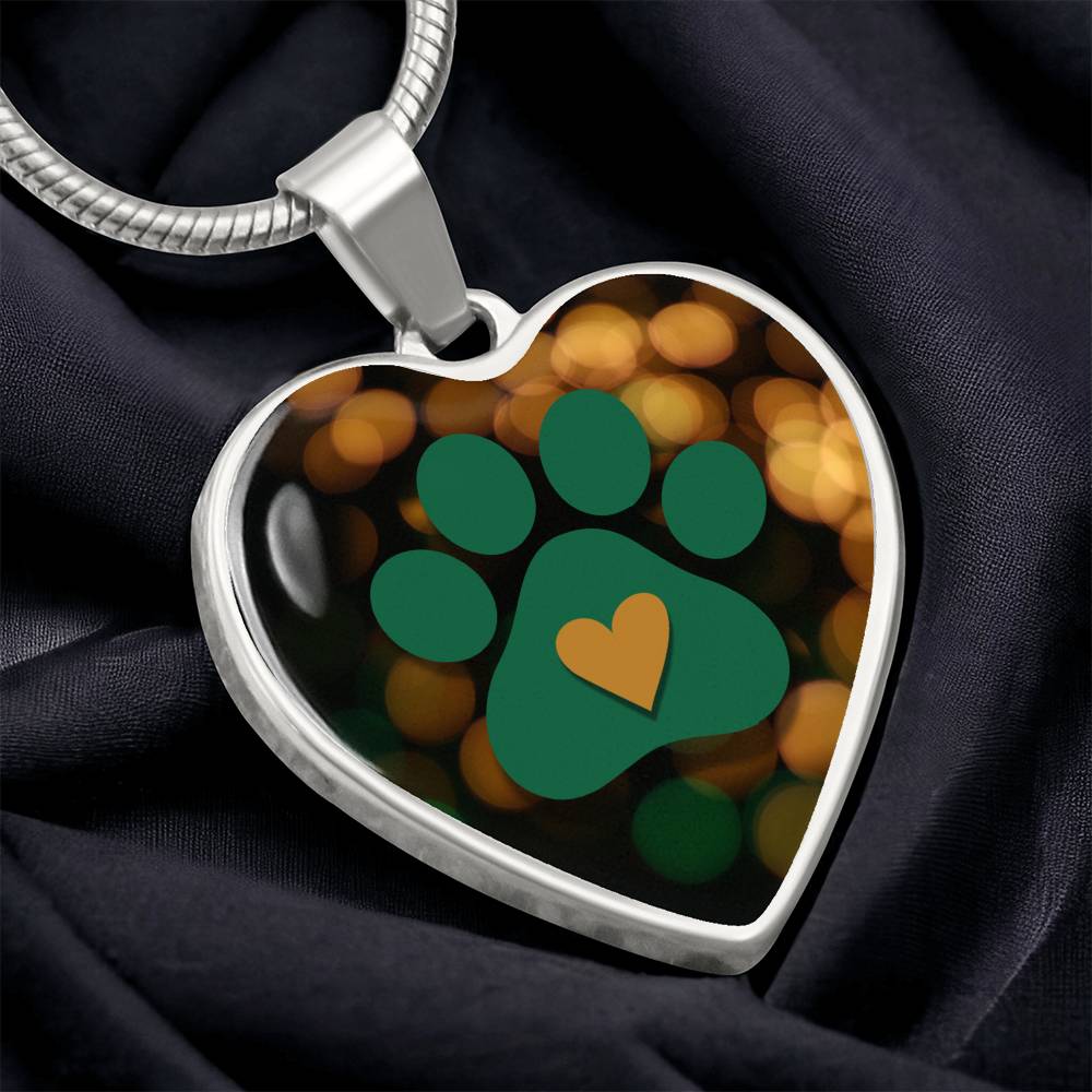 Green & Gold Paw Necklace - Jewelry - Epileptic Al’s Shop