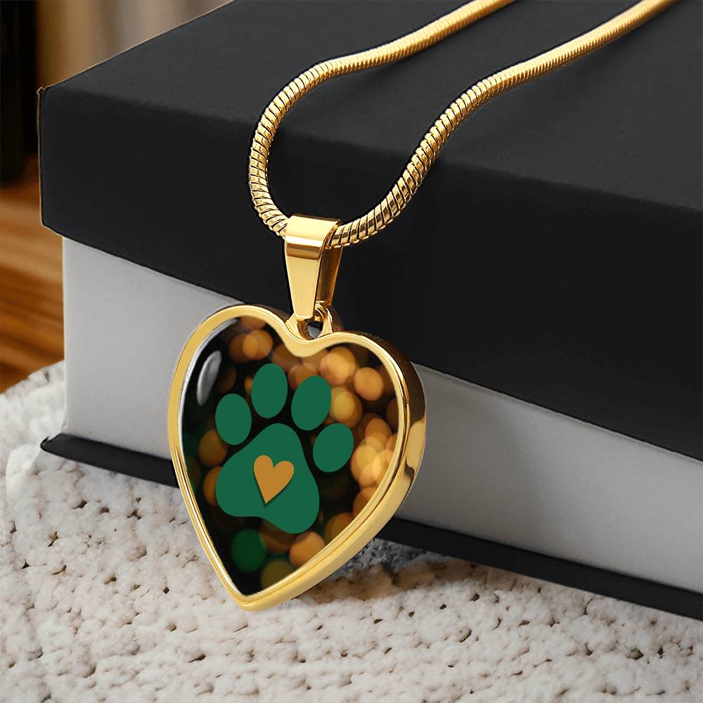 Green & Gold Paw Necklace - Jewelry - Epileptic Al’s Shop