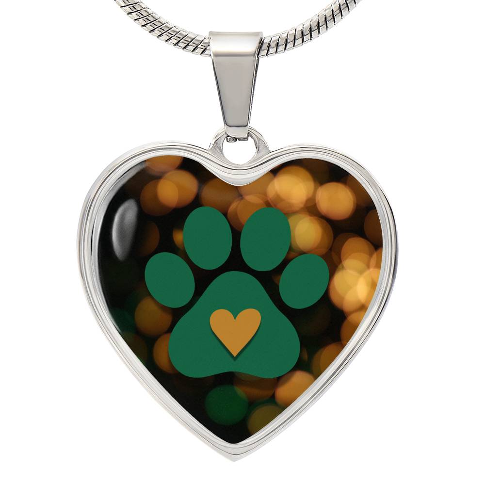 Green & Gold Paw Necklace - Jewelry - Epileptic Al’s Shop
