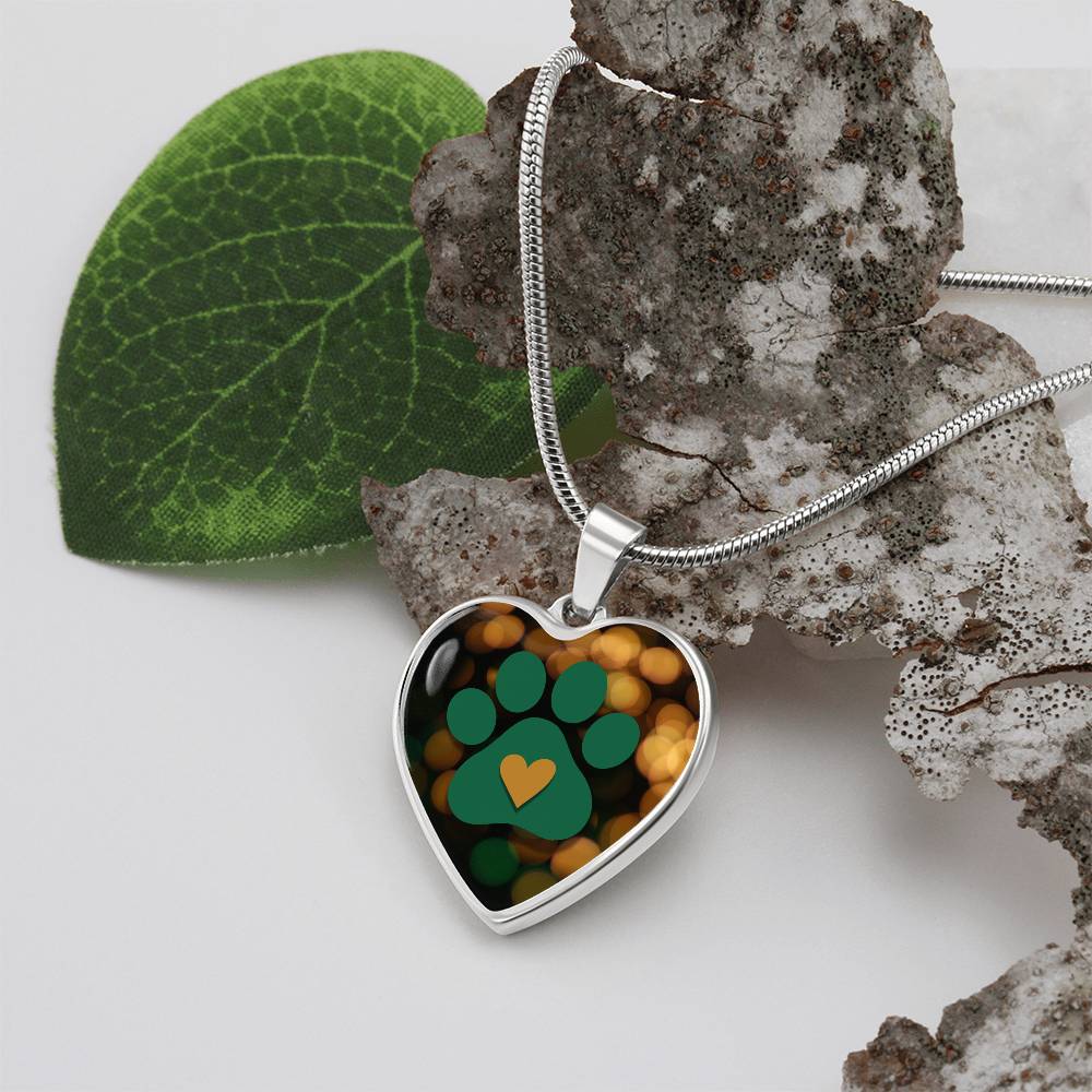 Green & Gold Paw Necklace - Jewelry - Epileptic Al’s Shop