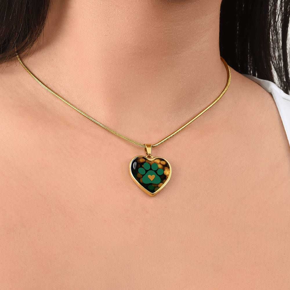 Green & Gold Paw Necklace - Jewelry - Epileptic Al’s Shop