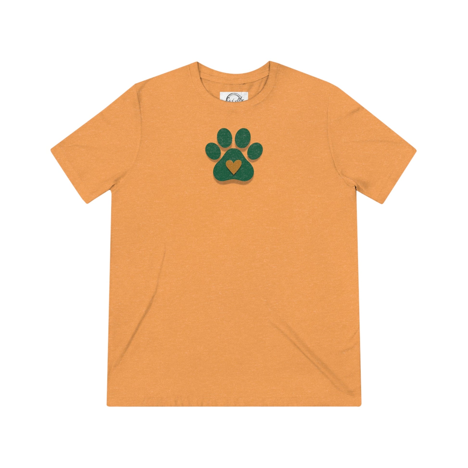 Green & Gold Paw Unisex Triblend Tee - T - Shirt - Epileptic Al’s Shop