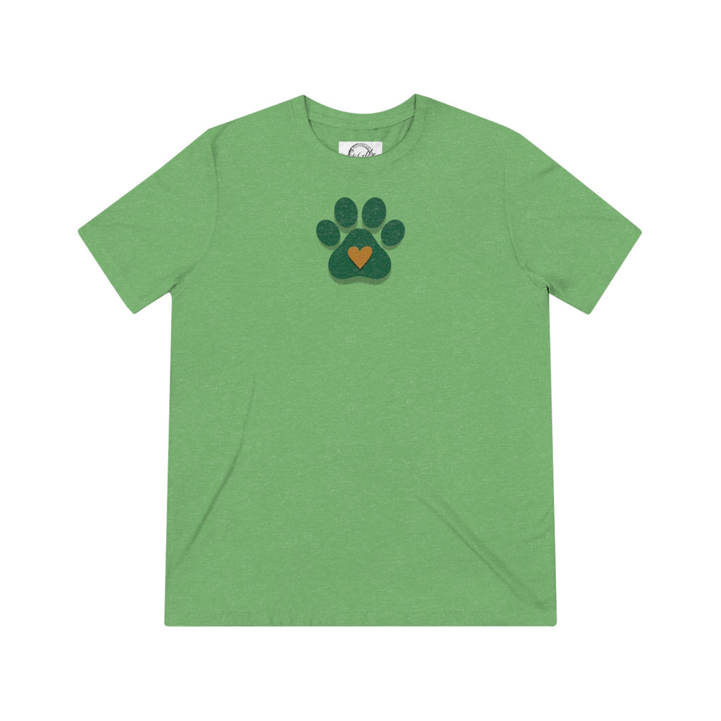 Green & Gold Paw Unisex Triblend Tee - T - Shirt - Epileptic Al’s Shop