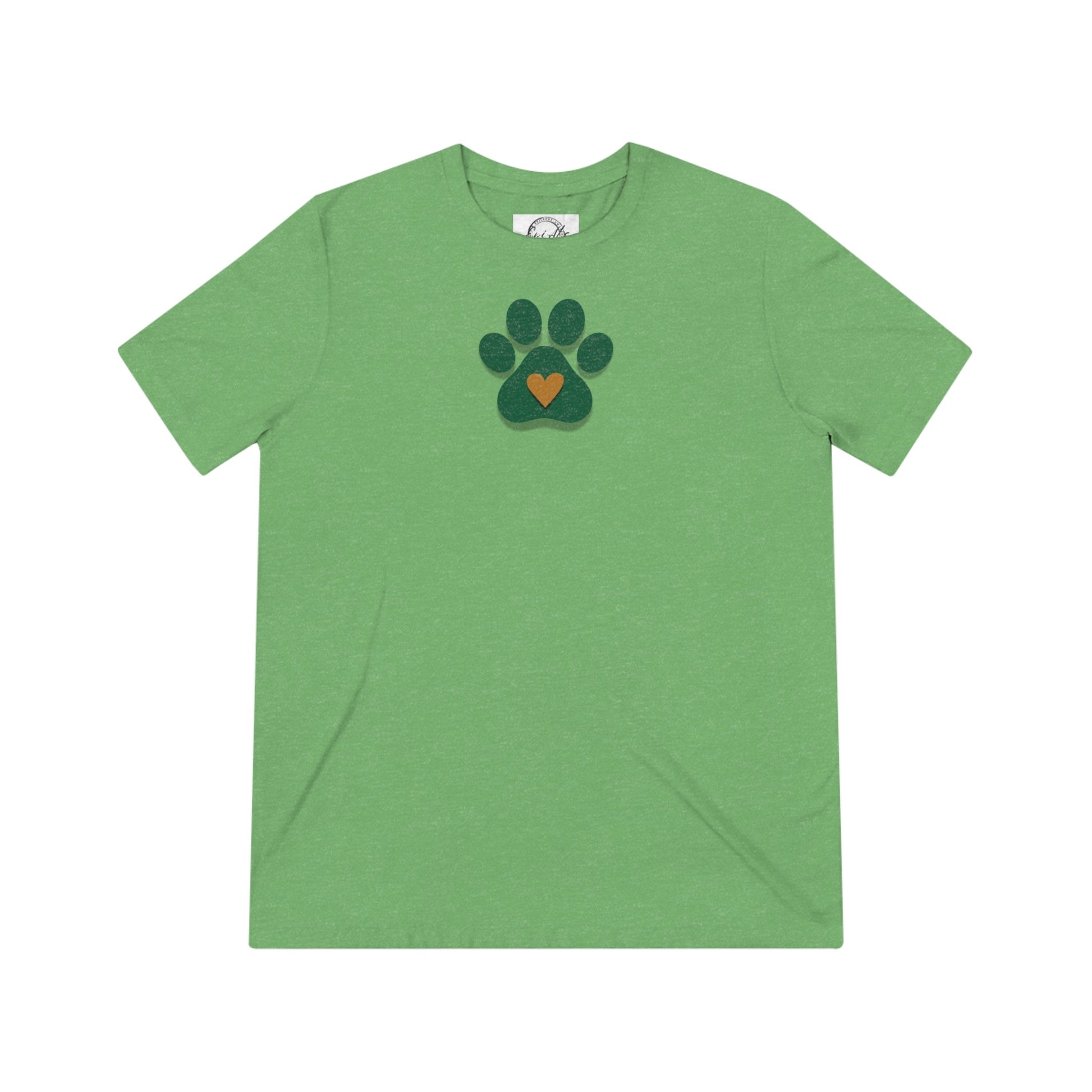 Green & Gold Paw Unisex Triblend Tee - T - Shirt - Epileptic Al’s Shop