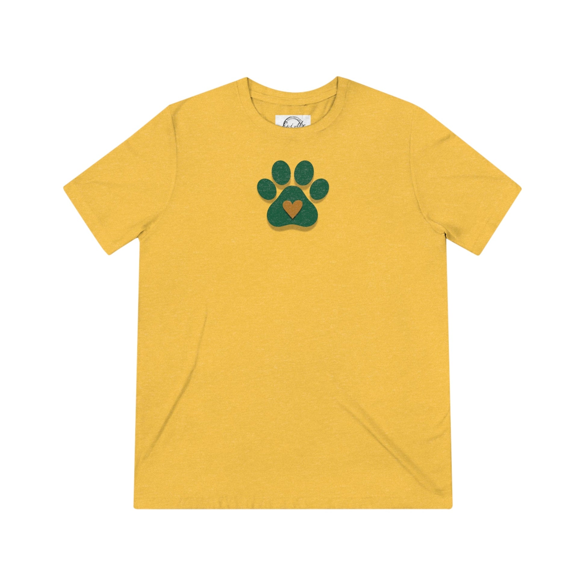 Green & Gold Paw Unisex Triblend Tee - T - Shirt - Epileptic Al’s Shop