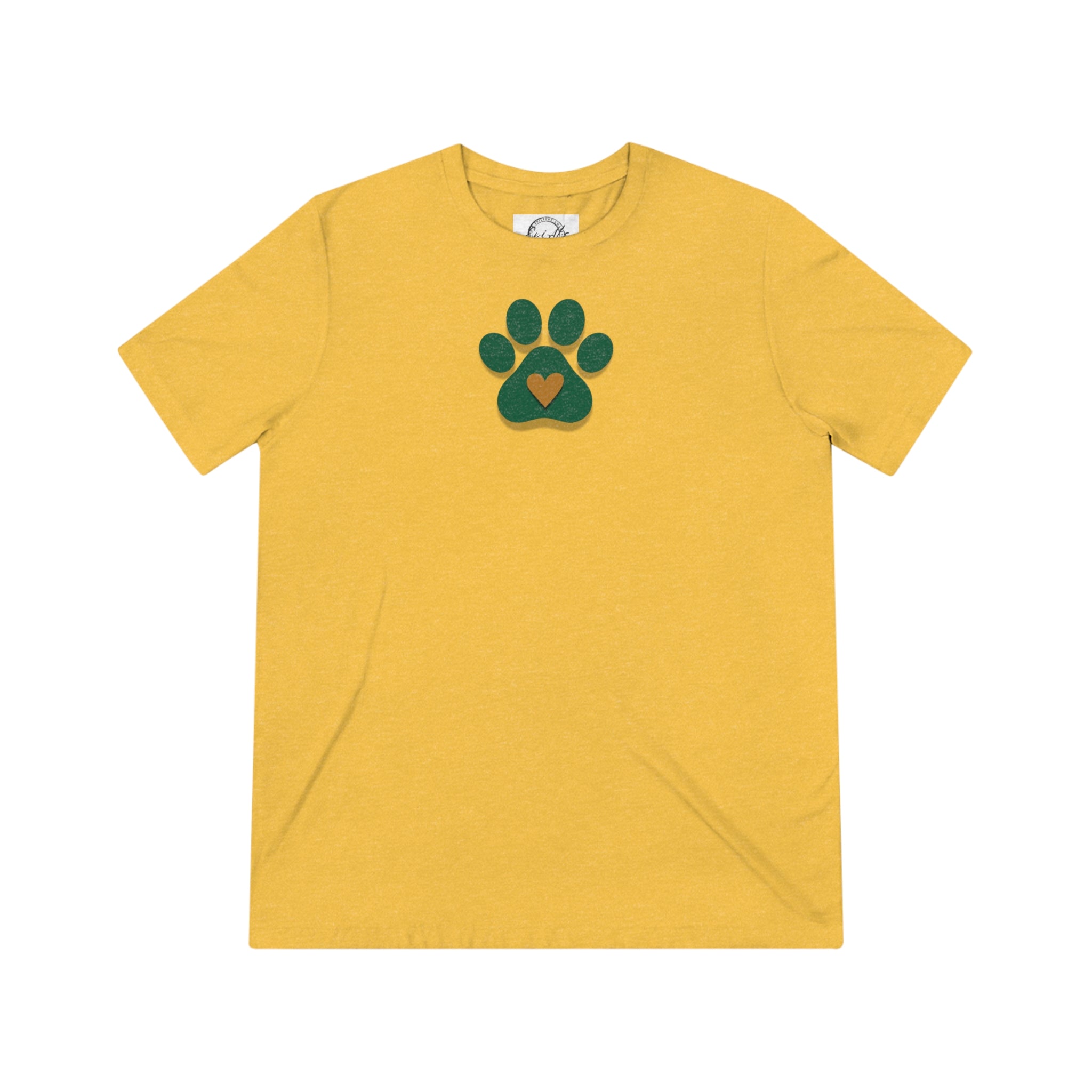 Green & Gold Paw Unisex Triblend Tee - T - Shirt - Epileptic Al’s Shop