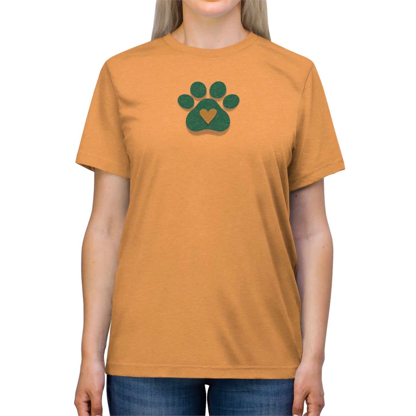 Green & Gold Paw Unisex Triblend Tee - T - Shirt - Epileptic Al’s Shop