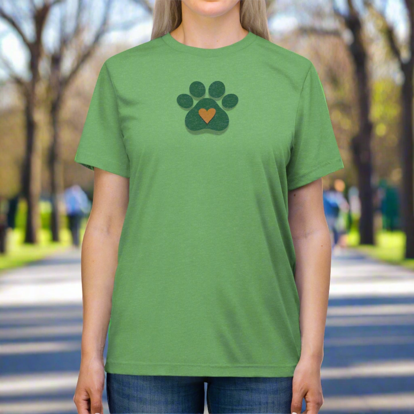 Green & Gold Paw Unisex Triblend Tee - T - Shirt - Epileptic Al’s Shop