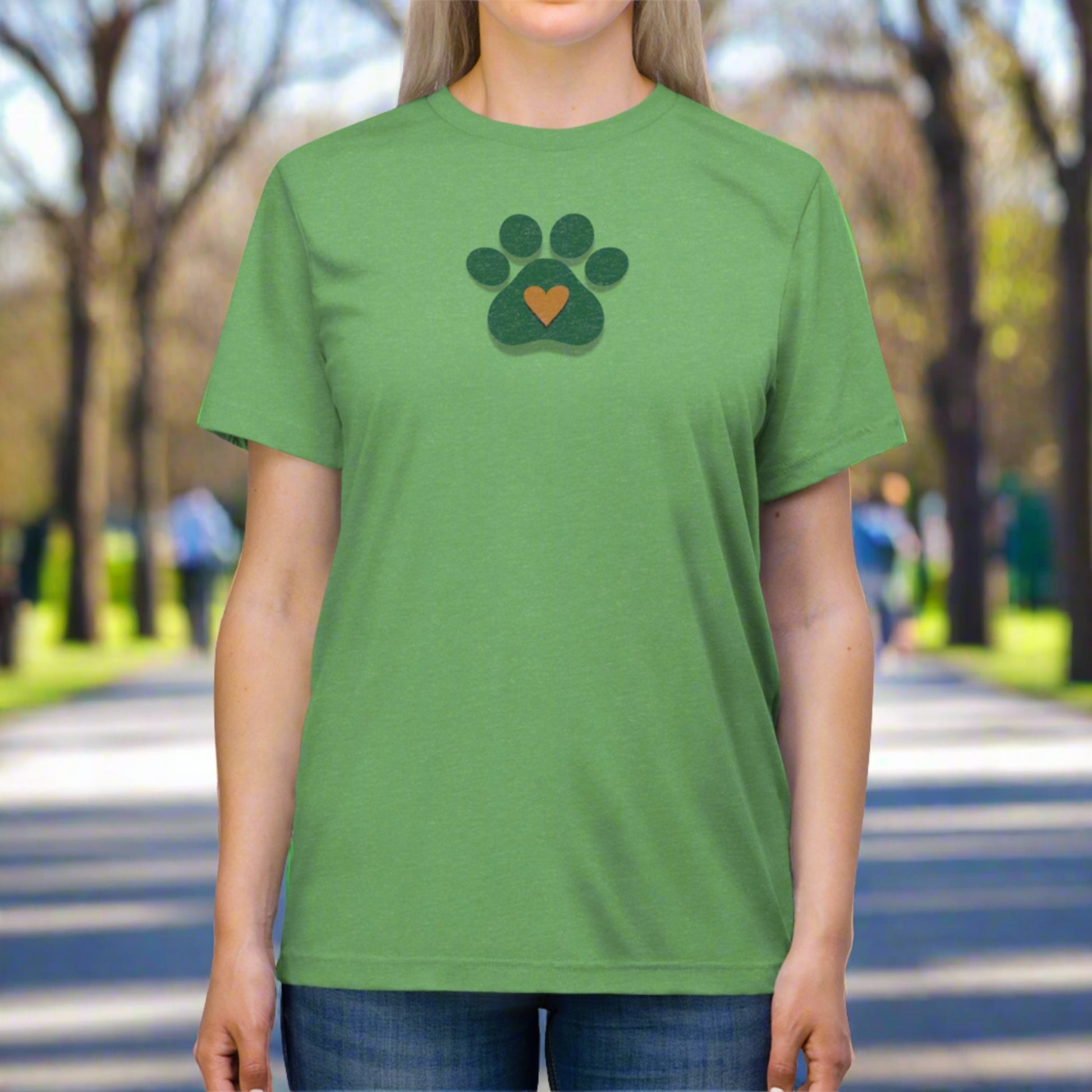 Green & Gold Paw Unisex Triblend Tee - T - Shirt - Epileptic Al’s Shop
