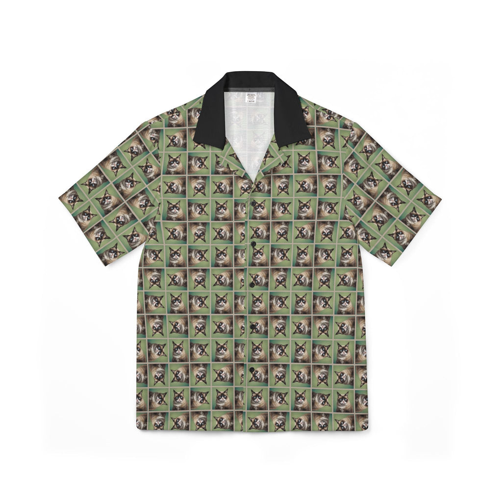 Grouchy Cat Men's Hawaiian Camp Shirt - Clothing, Hawaiian Style Shirts - EpiAl's Shop