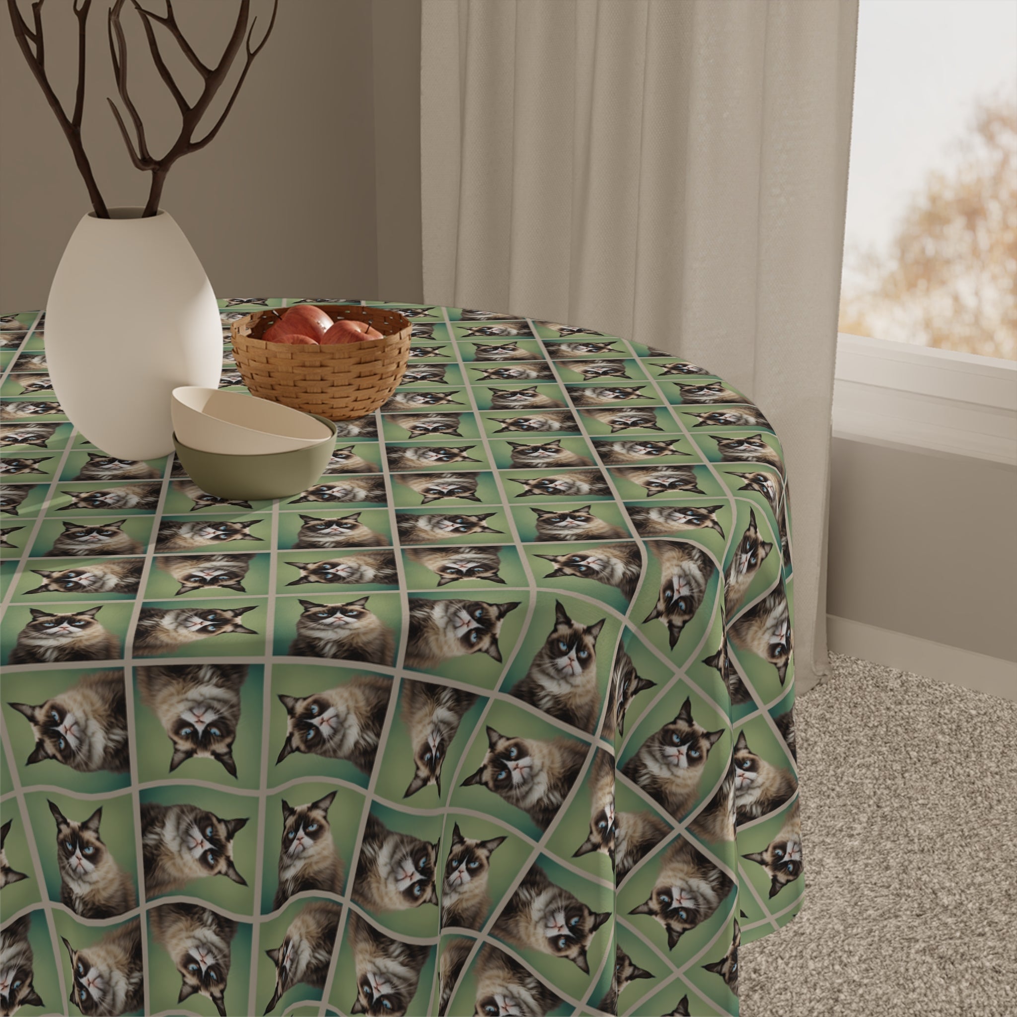 Grouchy Cat Tablecloth - Decor, Dining, Table Decor - EpiAl's Shop
