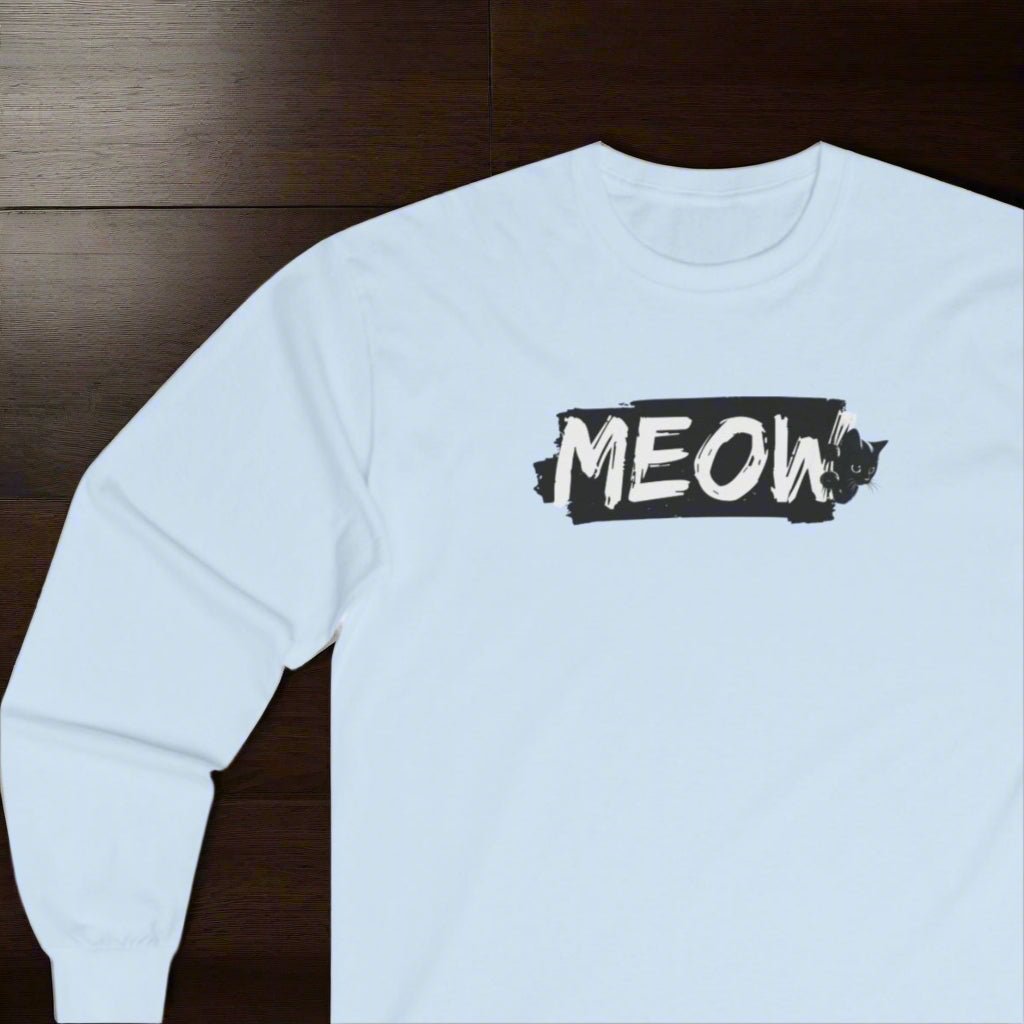 Grungy Meow Long Sleeve Tee - Clothing, T-shirts, Long - Sleeve - EpiAl's Shop