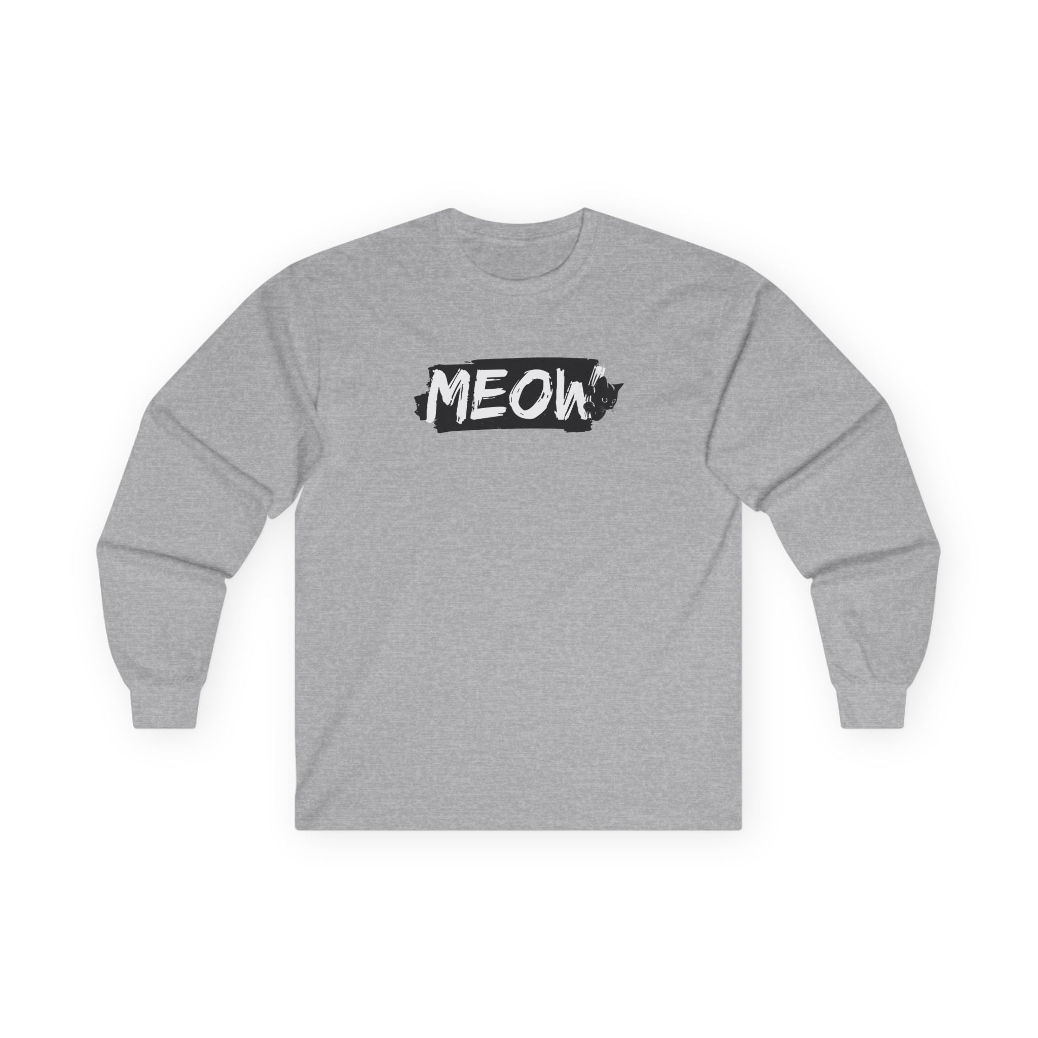 Grungy Meow Long Sleeve Tee - Clothing, T-shirts, Long - Sleeve - EpiAl's Shop