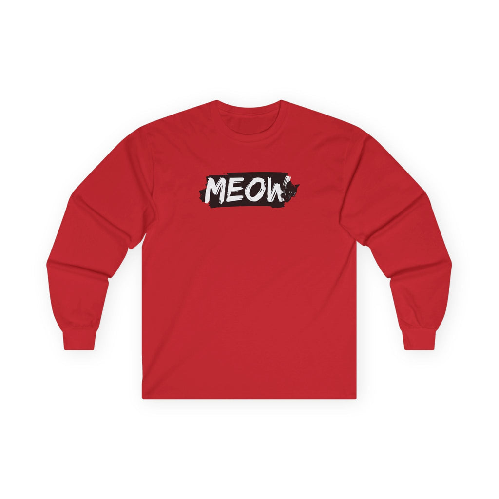 Grungy Meow Long Sleeve Tee - Clothing, T-shirts, Long - Sleeve - EpiAl's Shop