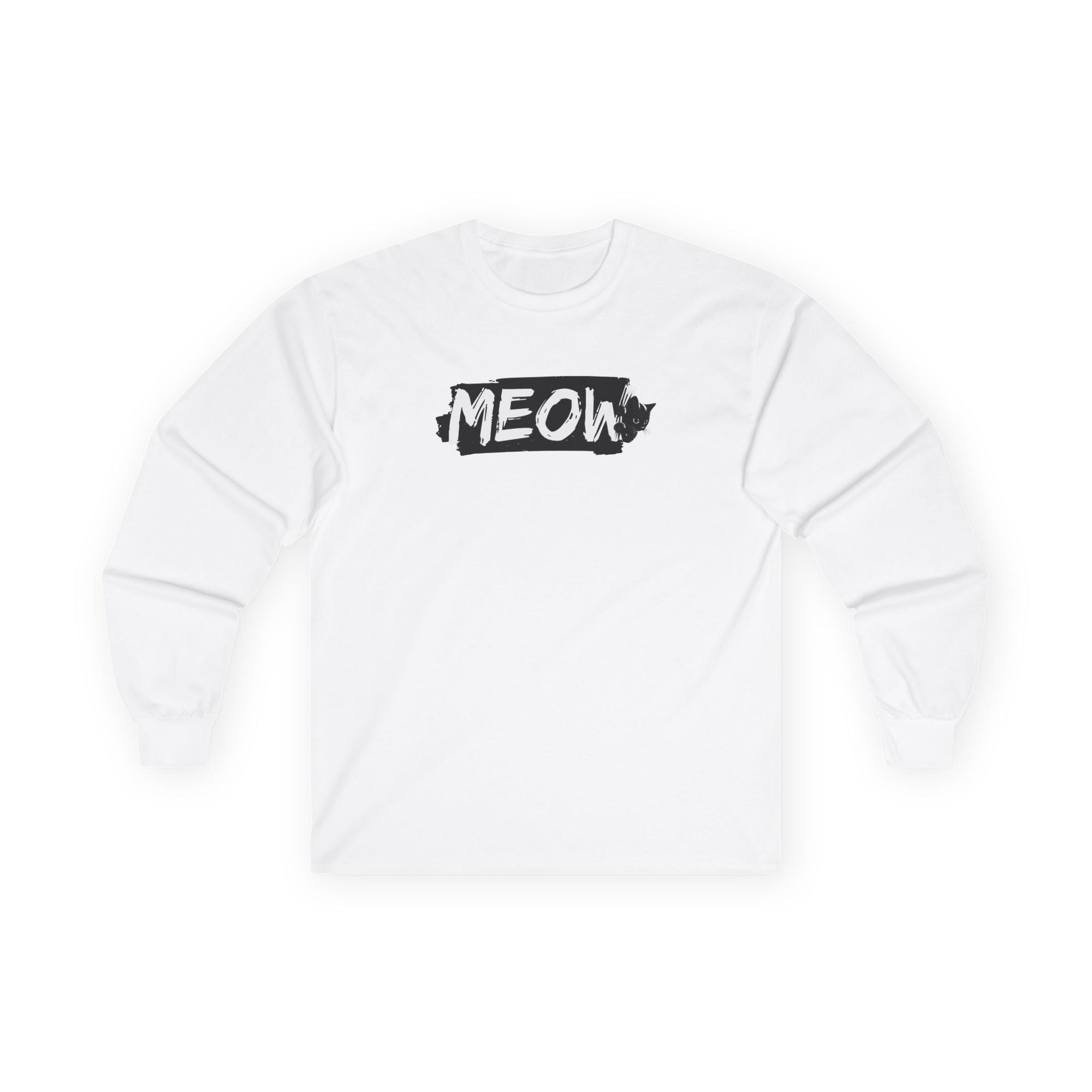 Grungy Meow Long Sleeve Tee - Clothing, T-shirts, Long - Sleeve - EpiAl's Shop
