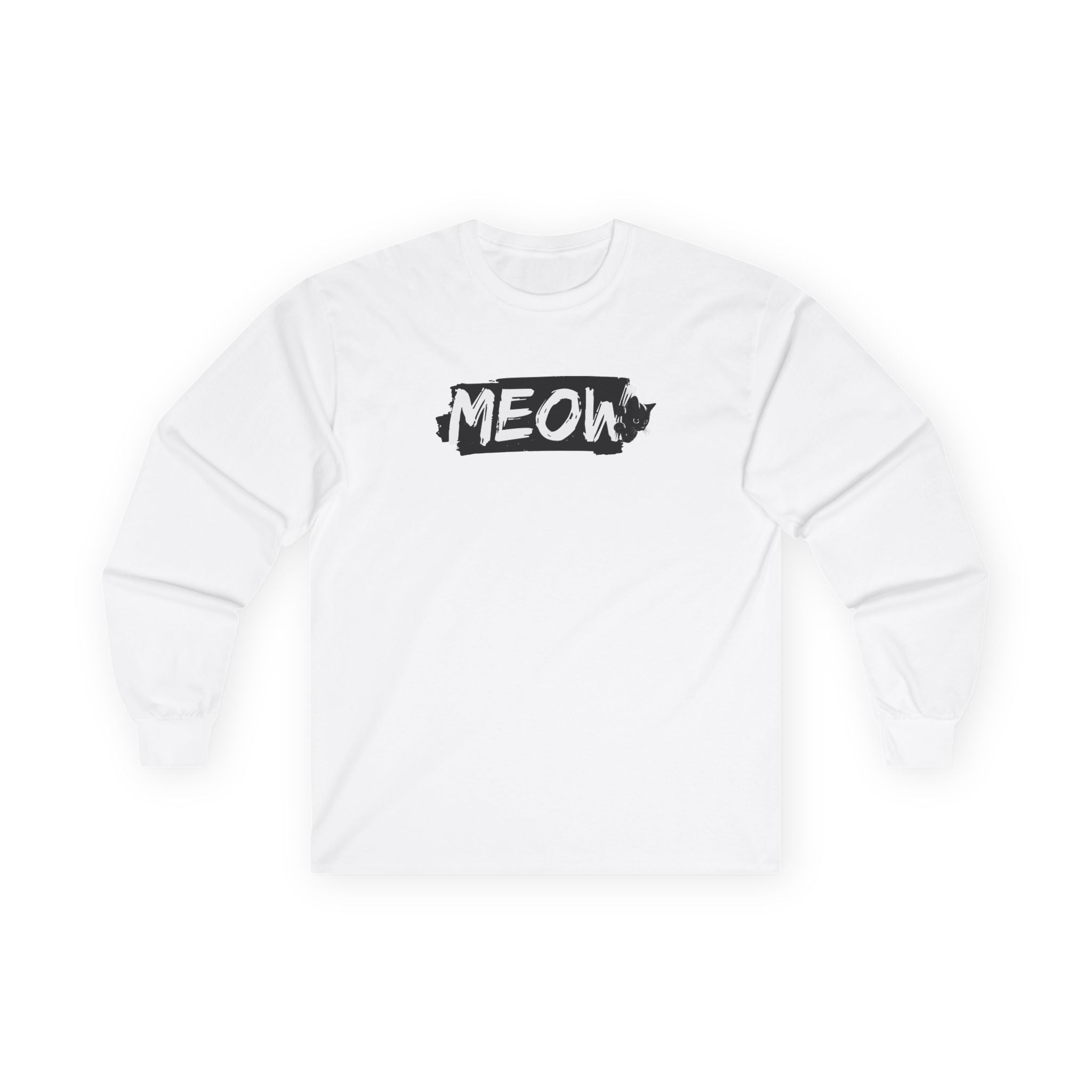 Grungy Meow Long Sleeve Tee - Clothing, T-shirts, Long - Sleeve - EpiAl's Shop