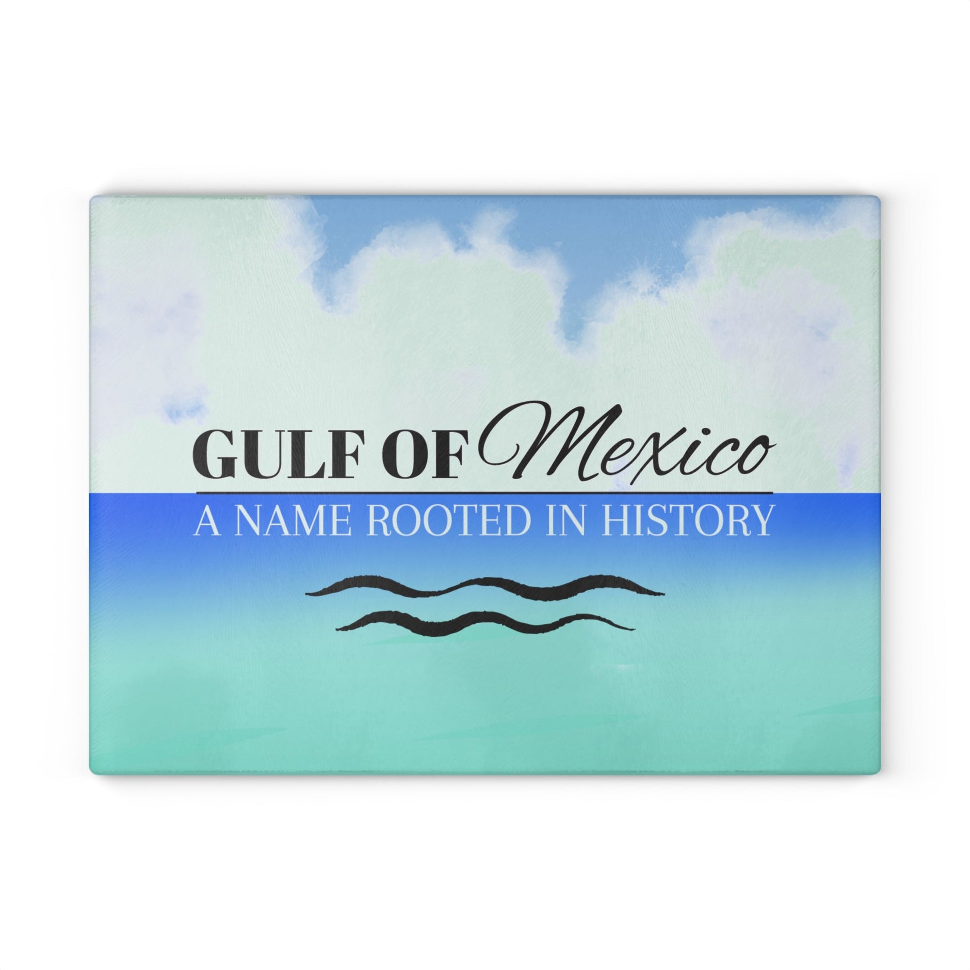 Gulf of Mexico Glass Cutting Board - Coastal Kitchen Decor - Decor, Kitchen, Cutting Boards - EpiAl's Shop