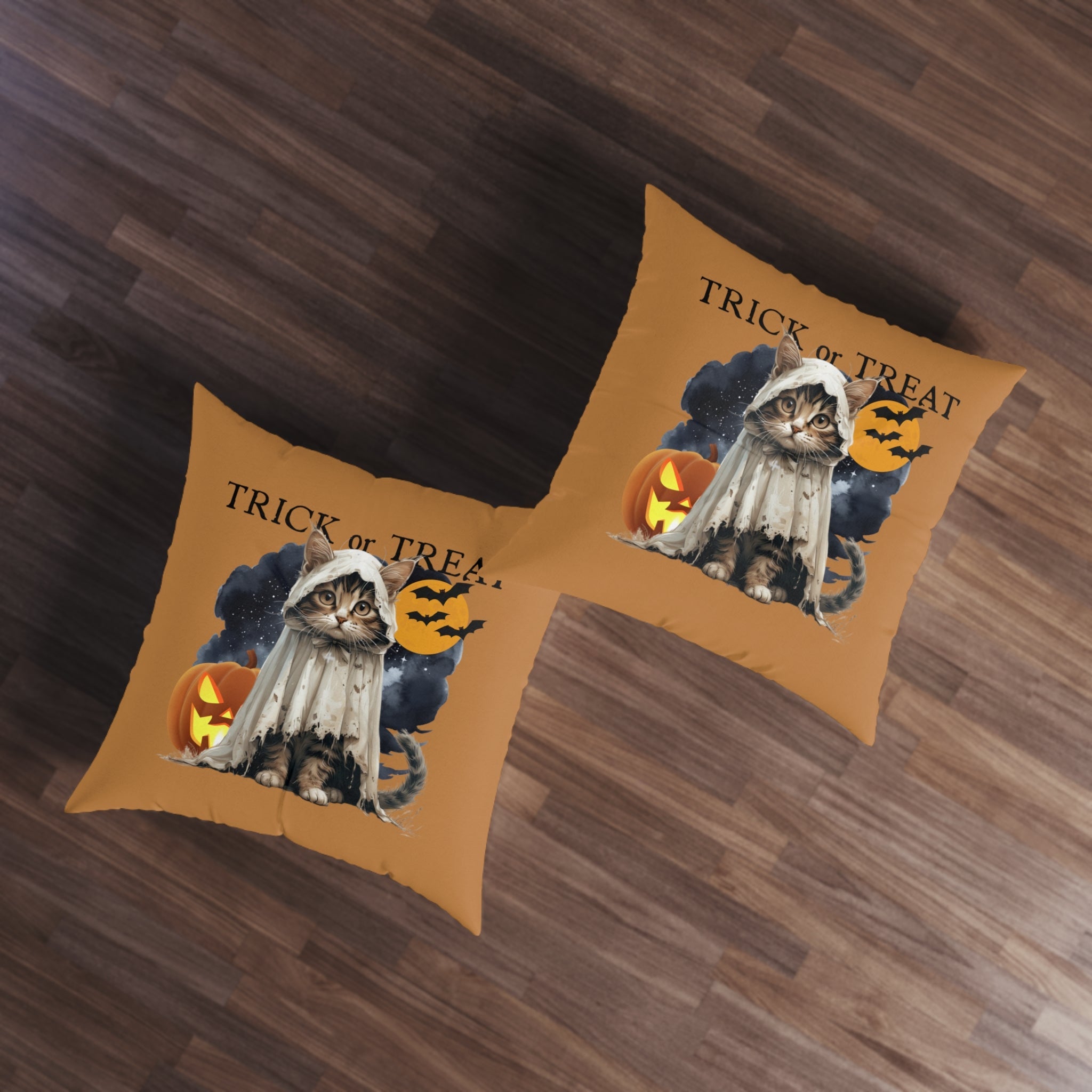 Halloween Cat Floor Pillow, Square - Decor, Home, Pillows - EpiAl's Shop