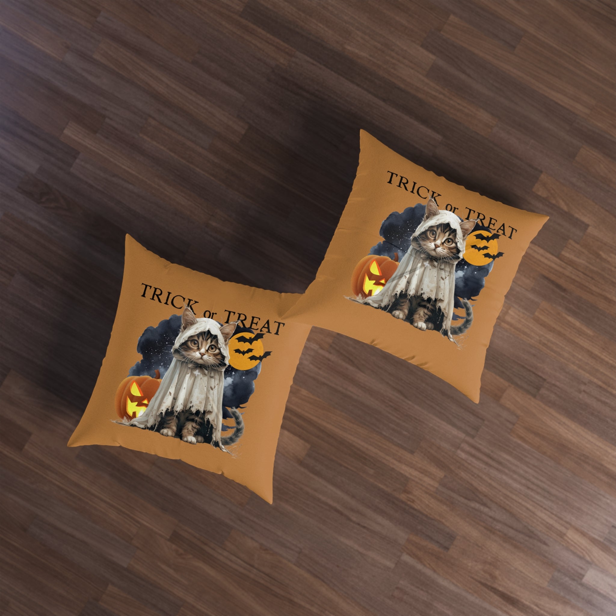 Halloween Cat Floor Pillow, Square - Decor, Home, Pillows - EpiAl's Shop