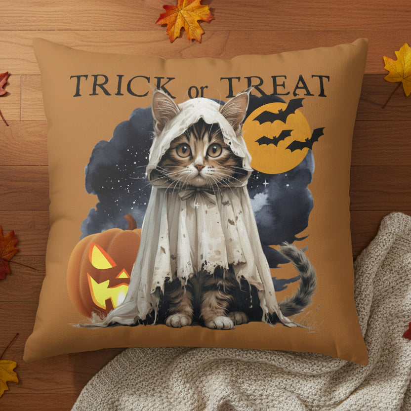 Halloween Cat Floor Pillow, Square - Decor, Home, Pillows - EpiAl's Shop