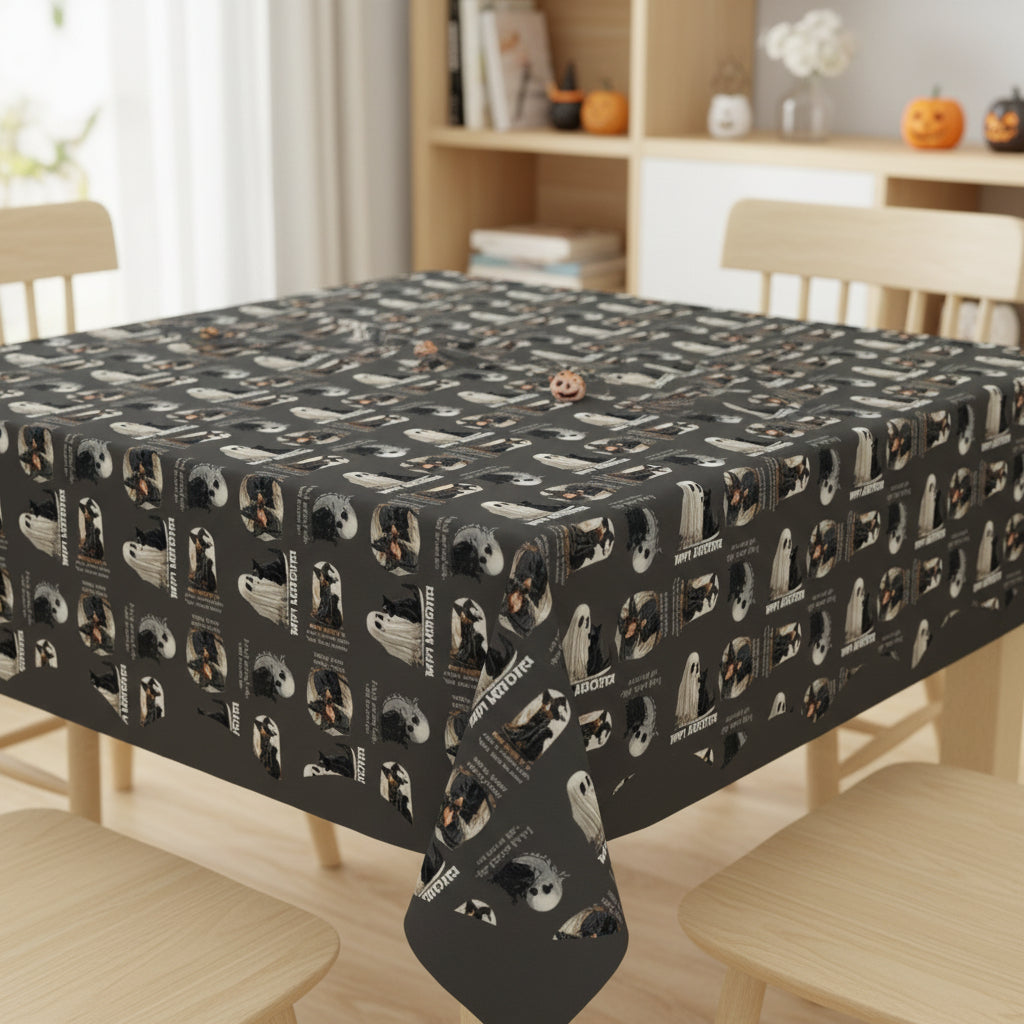 Halloween Cat Pattern Tablecloth, Holiday Entertaining Style - Decor, Dining, Table Decor - EpiAl's Shop