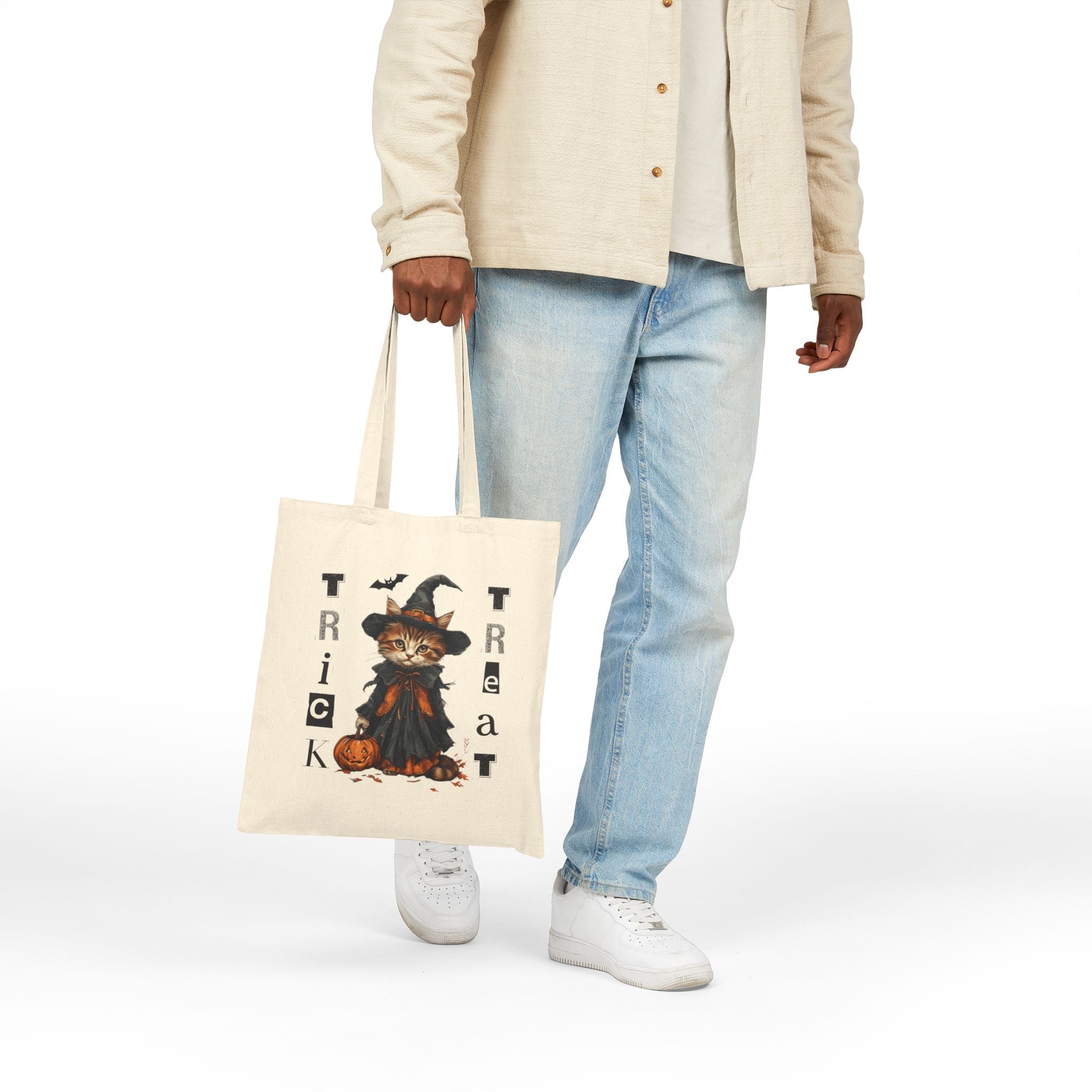 Halloween Cat Trick or Treat Tote Bag - Bags, Tote - EpiAl's Shop