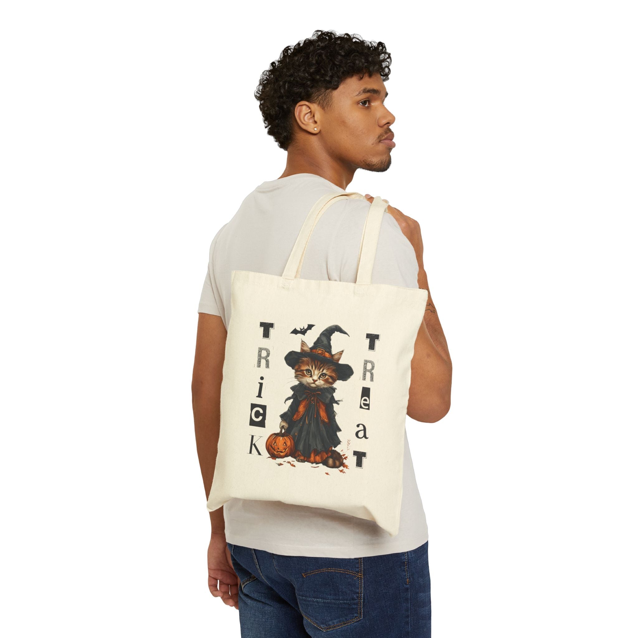 Halloween Cat Trick or Treat Tote Bag - Bags, Tote - EpiAl's Shop