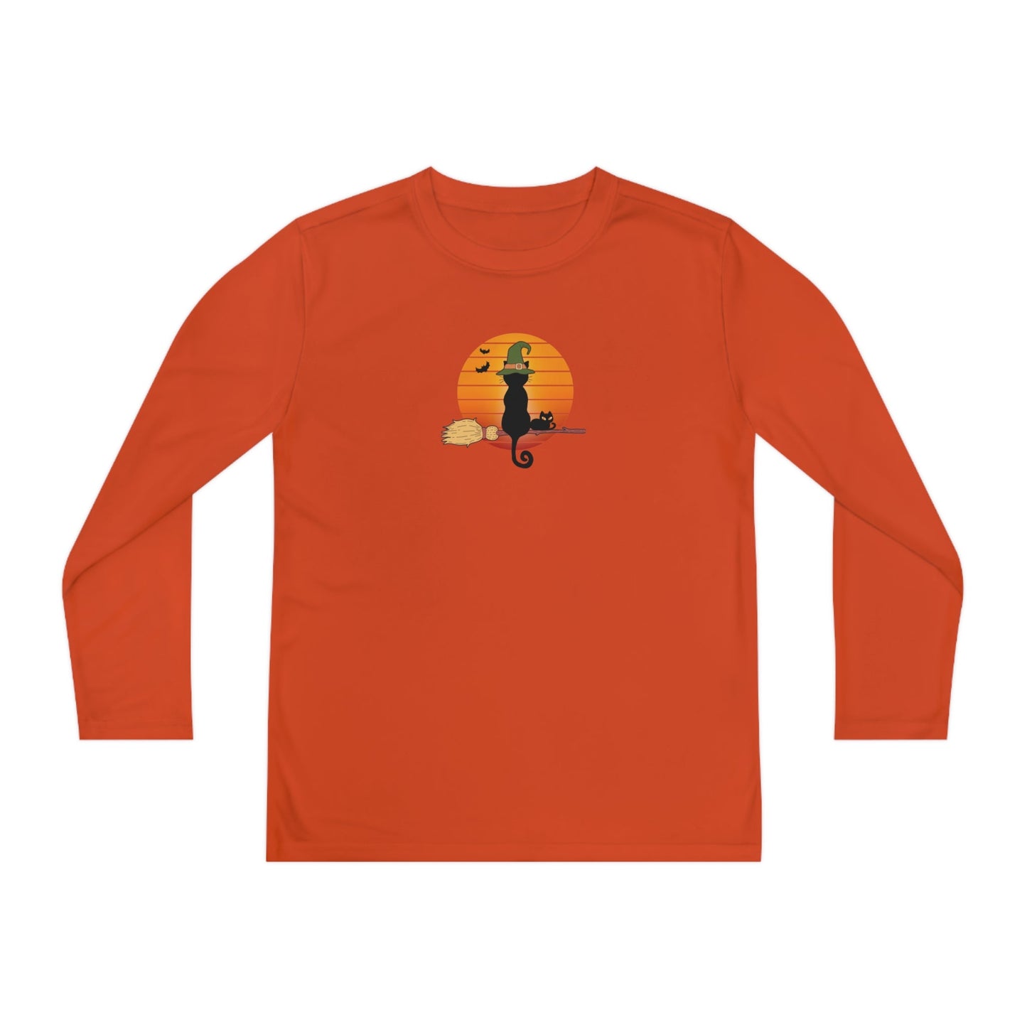 Halloween Cat Youth Long Sleeve Competitor Tee - Kids clothes - Epileptic Al’s Shop