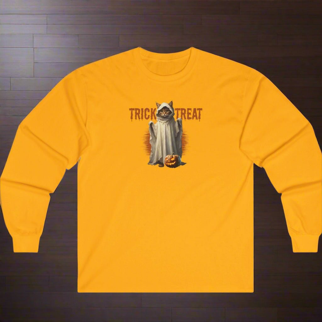 Halloween Trick or Treat Kitty Long Sleeve Tee - Clothing, T-shirts, Long - Sleeve - EpiAl's Shop