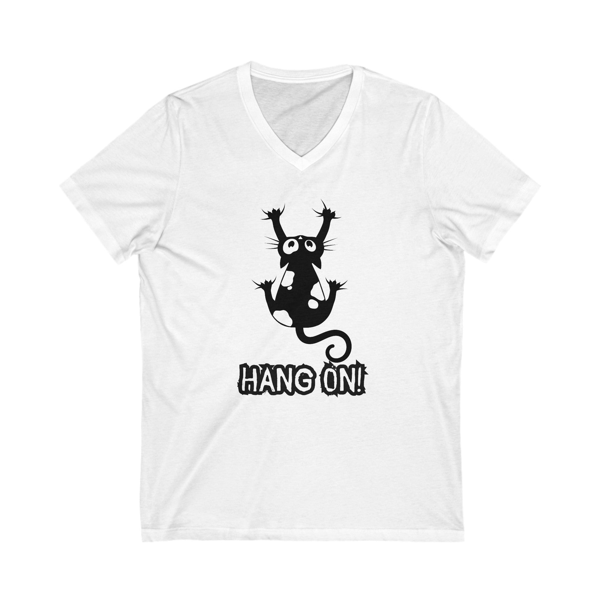 Hang On Unisex Jersey Short Sleeve V - Neck Tee - V - neck - Epileptic Al’s Shop