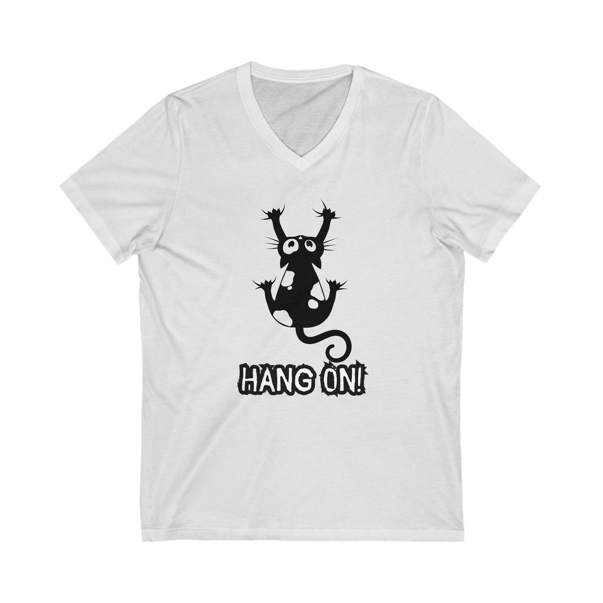 Hang On Unisex Jersey Short Sleeve V - Neck Tee - V - neck - Epileptic Al’s Shop