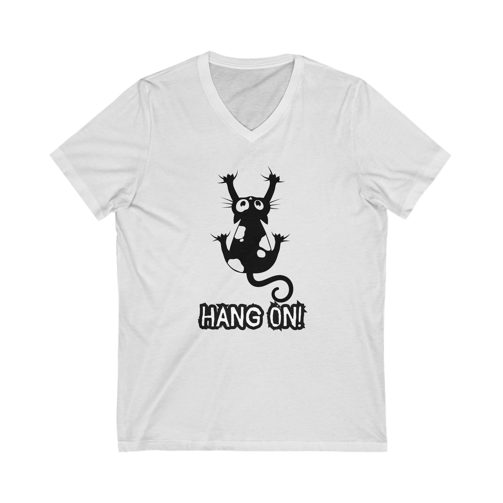 Hang On Unisex Jersey Short Sleeve V - Neck Tee - V - neck - Epileptic Al’s Shop