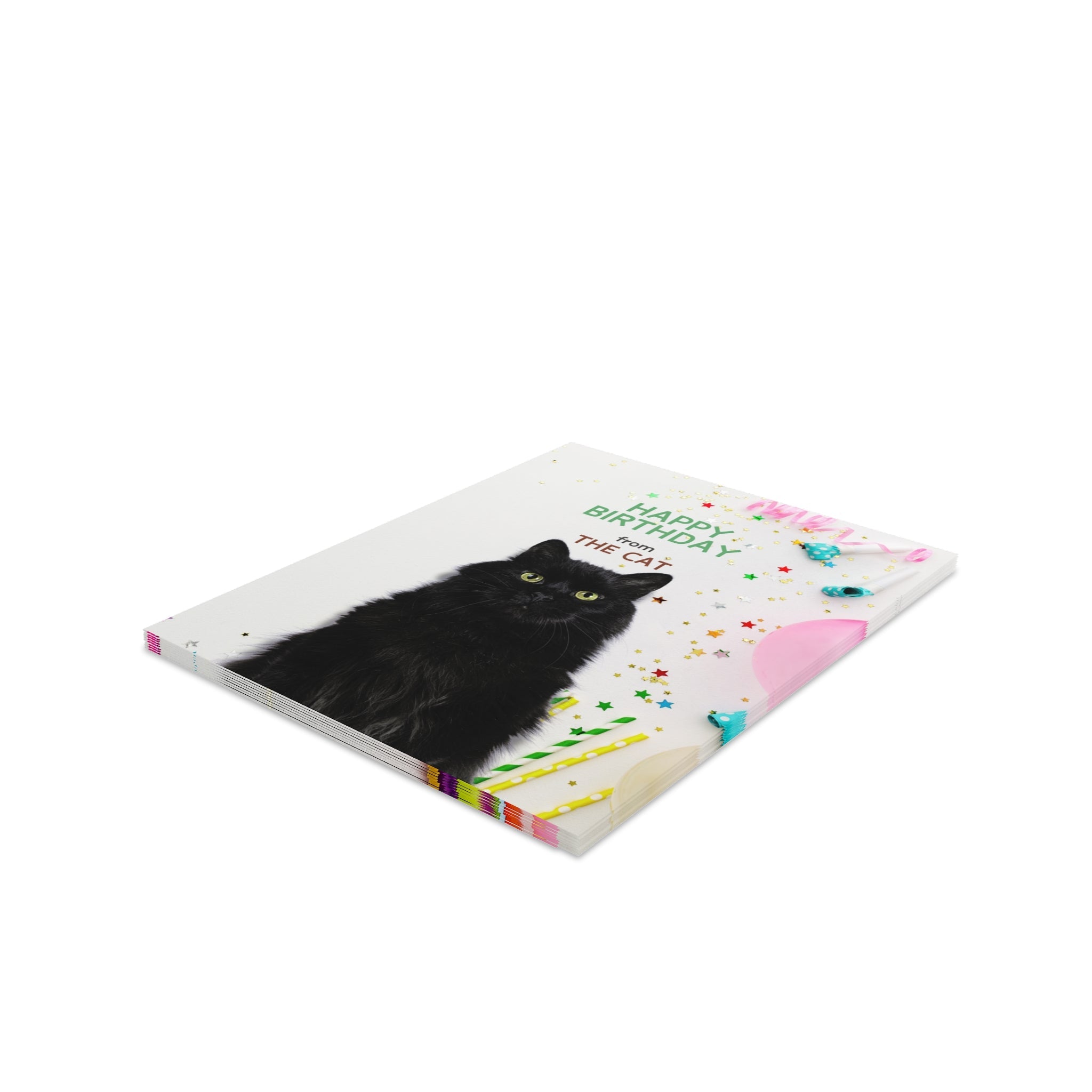 Happy Birthday from the Cat Greeting Cards, blank inside (8, 16, and 24 pcs) - Paper Products, Greeting Cards - EpiAl's Shop