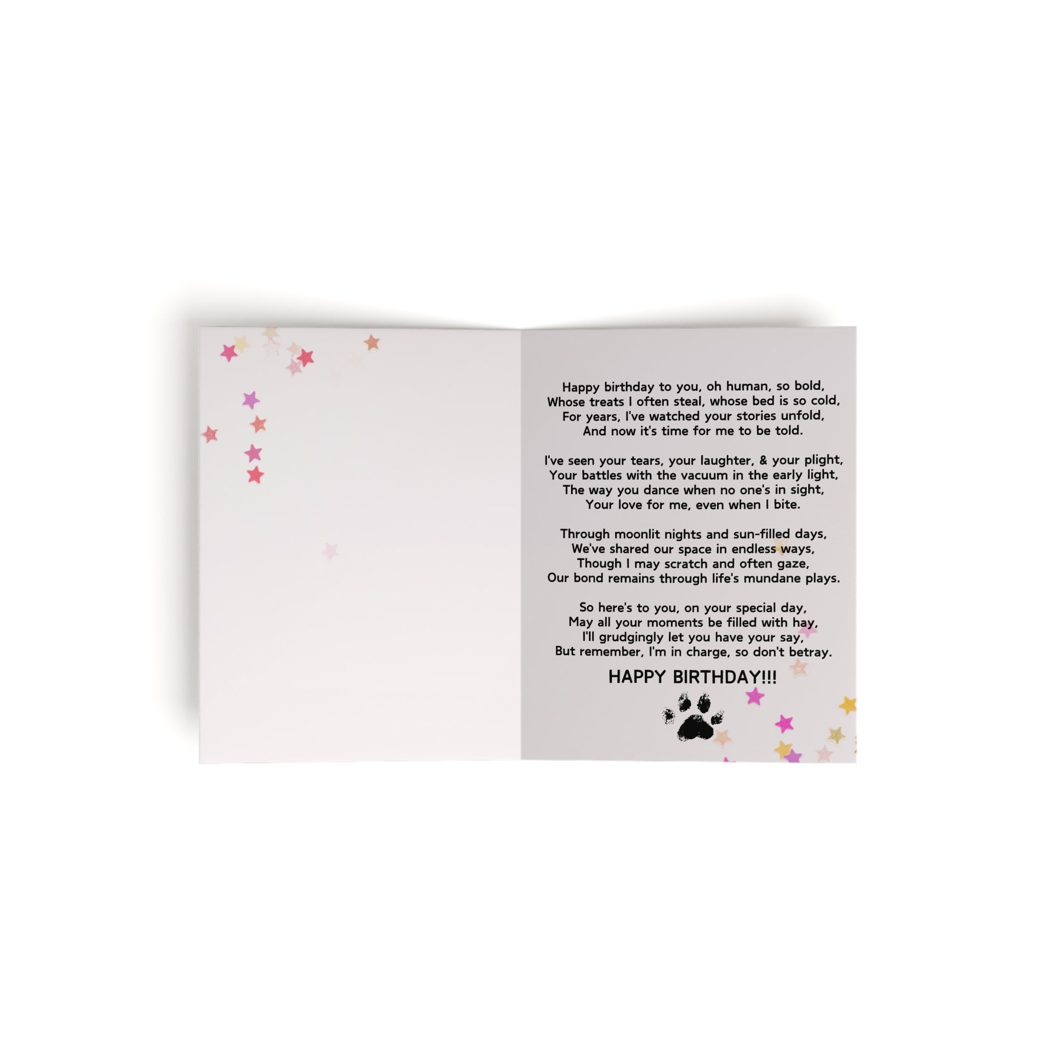 Happy Birthday from the Cat Greeting Cards, blank inside (8, 16, and 24 pcs) - Paper Products, Greeting Cards - EpiAl's Shop