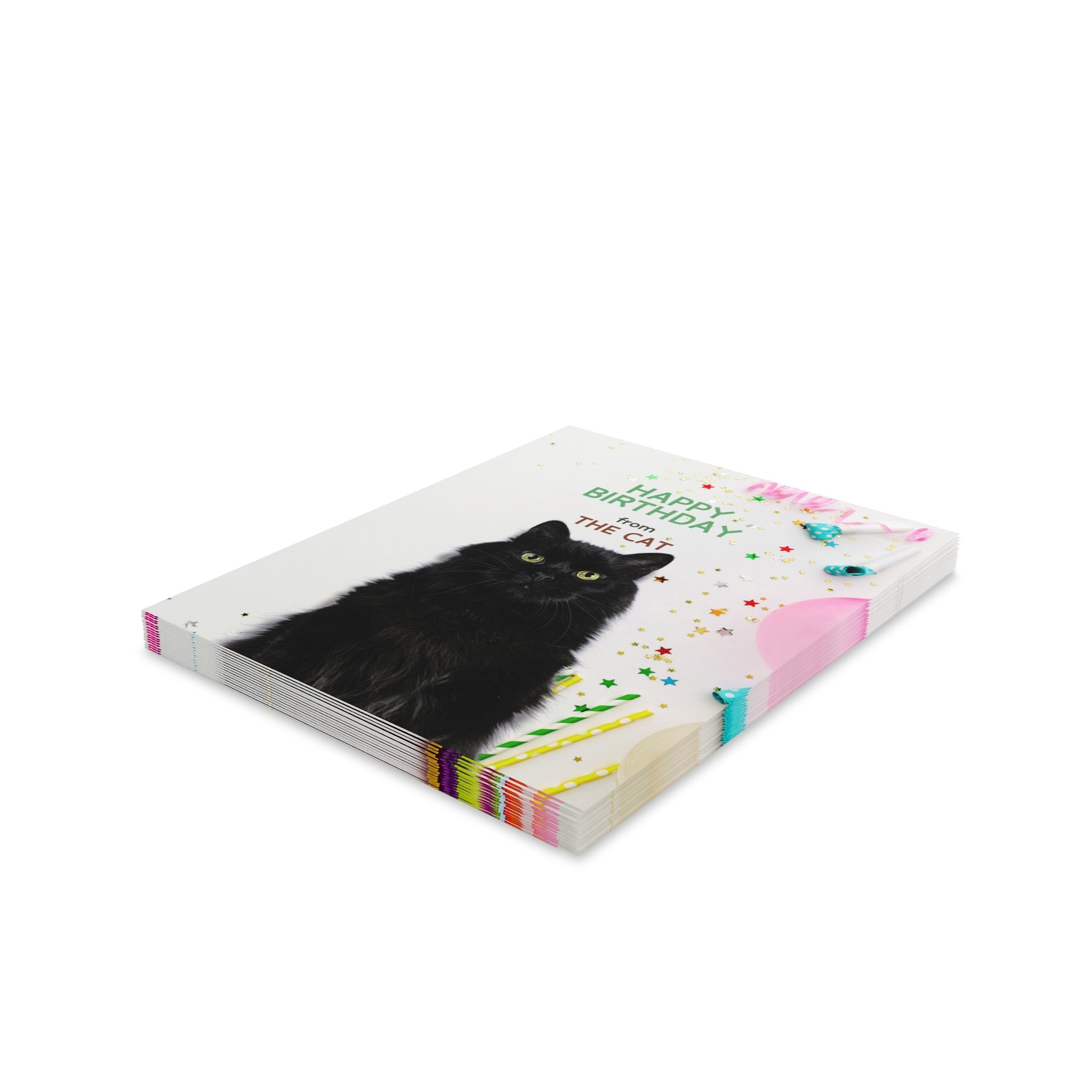 Happy Birthday from the Cat Greeting Cards, blank inside (8, 16, and 24 pcs) - Paper Products, Greeting Cards - EpiAl's Shop