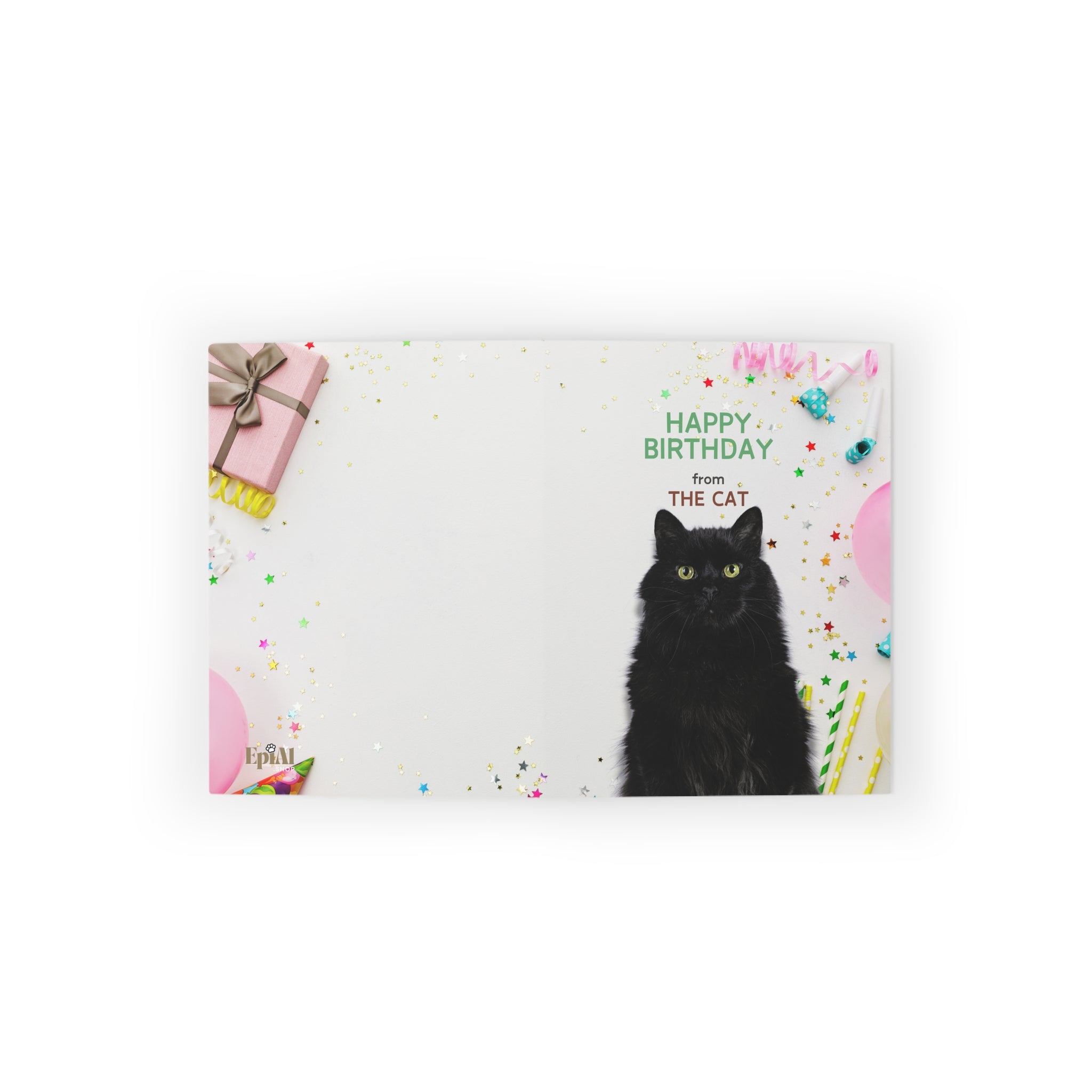 Happy Birthday from the Cat Greeting Cards, blank inside (8, 16, and 24 pcs) - Paper Products, Greeting Cards - EpiAl's Shop