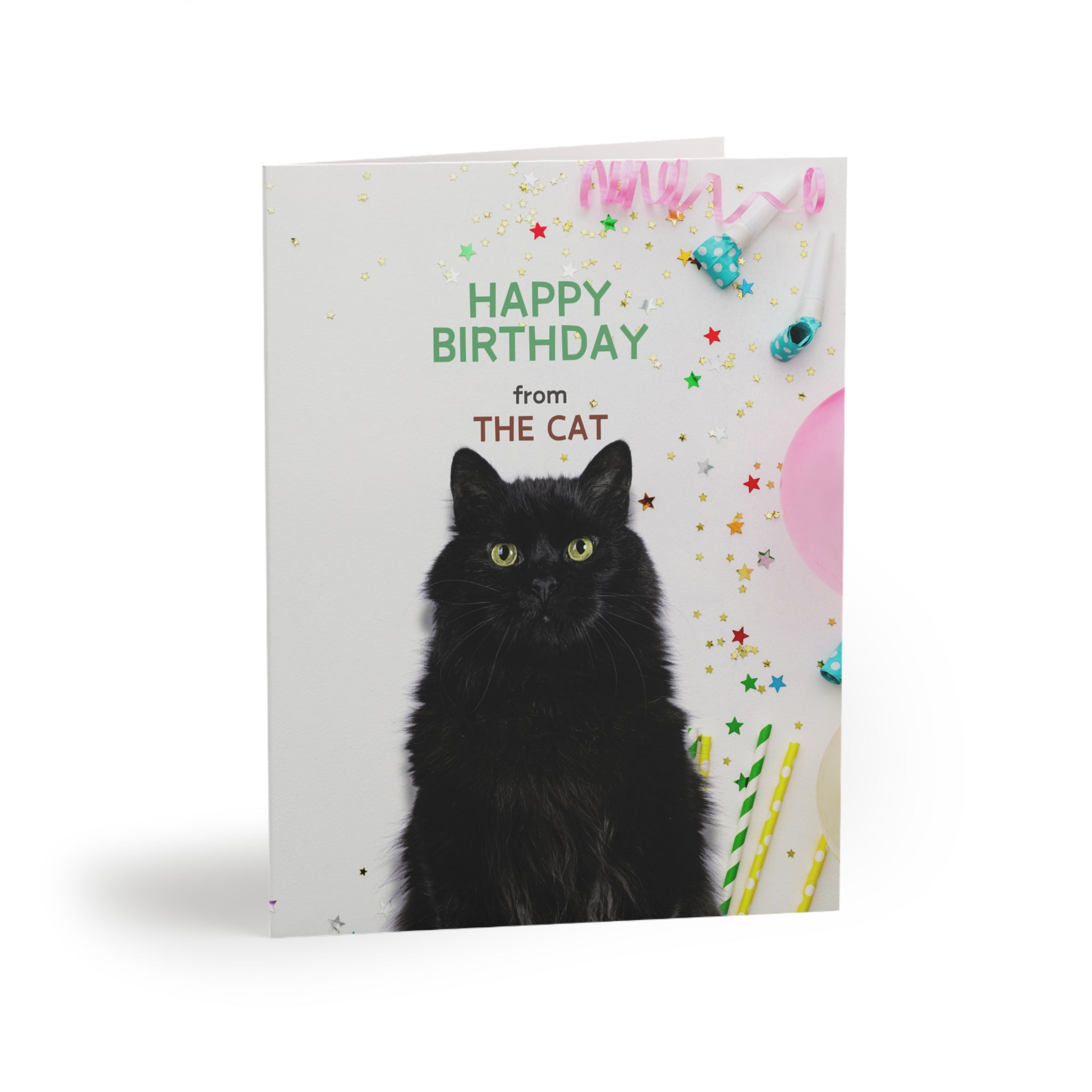 Happy Birthday from the Cat Greeting Cards, blank inside (8, 16, and 24 pcs) - Paper Products, Greeting Cards - EpiAl's Shop